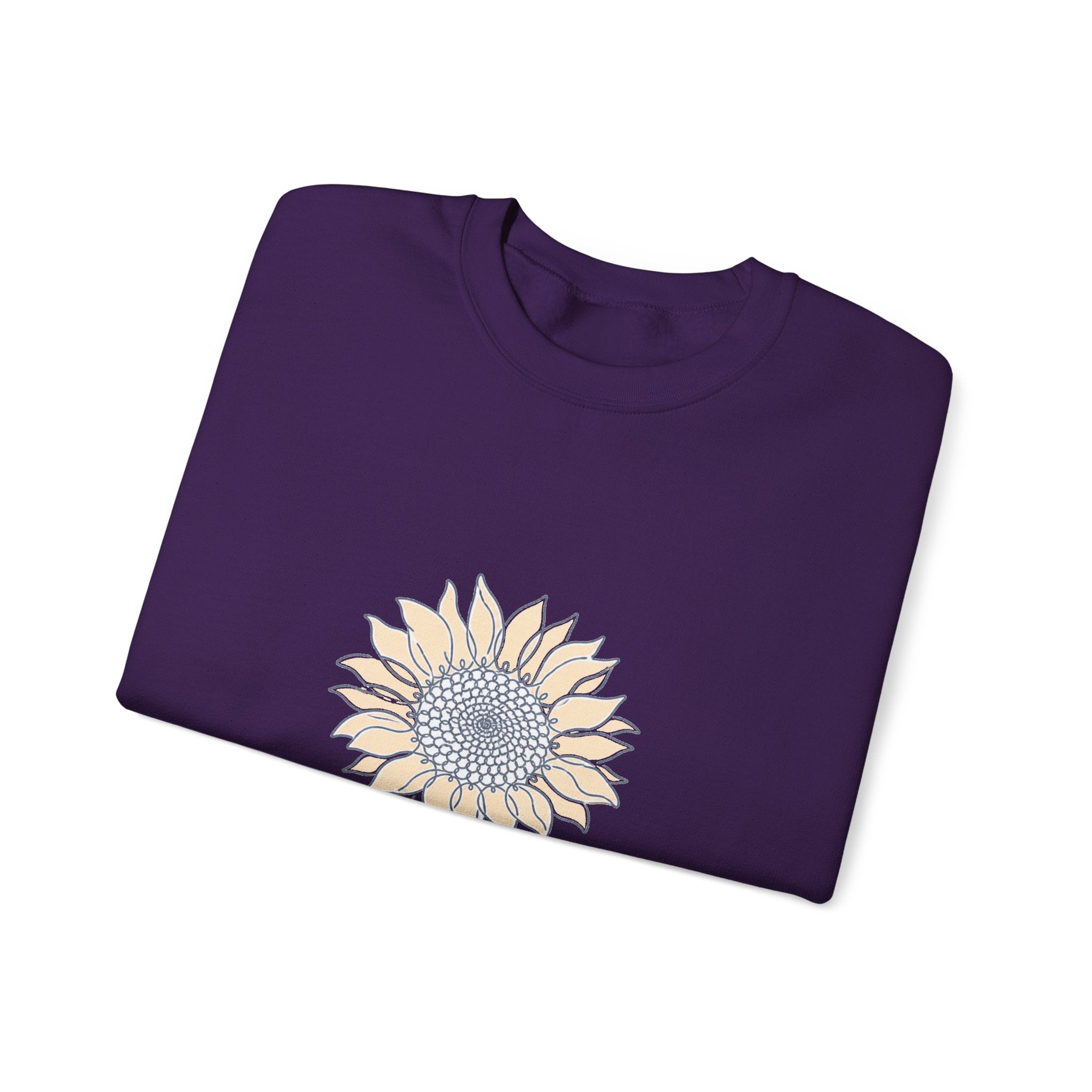 Matching Couple Sweatshirt - Sunflower & Moonflower Matching Couple Premium Fleece Sweatshirt Minimalist Art His Hers Christmas Gift - Design A