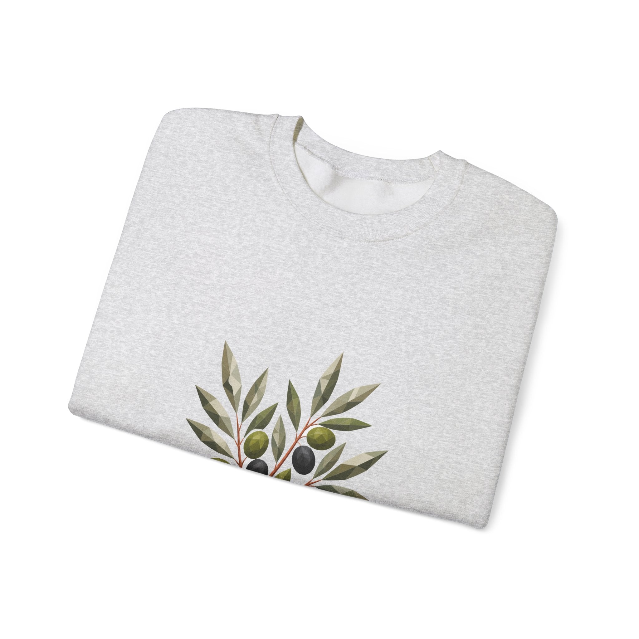 Matching Couple Sweatshirt - Olive Branch & Fig Matching Couple Premium Fleece Sweatshirt Geometric Art His Hers Love Gift - Design A