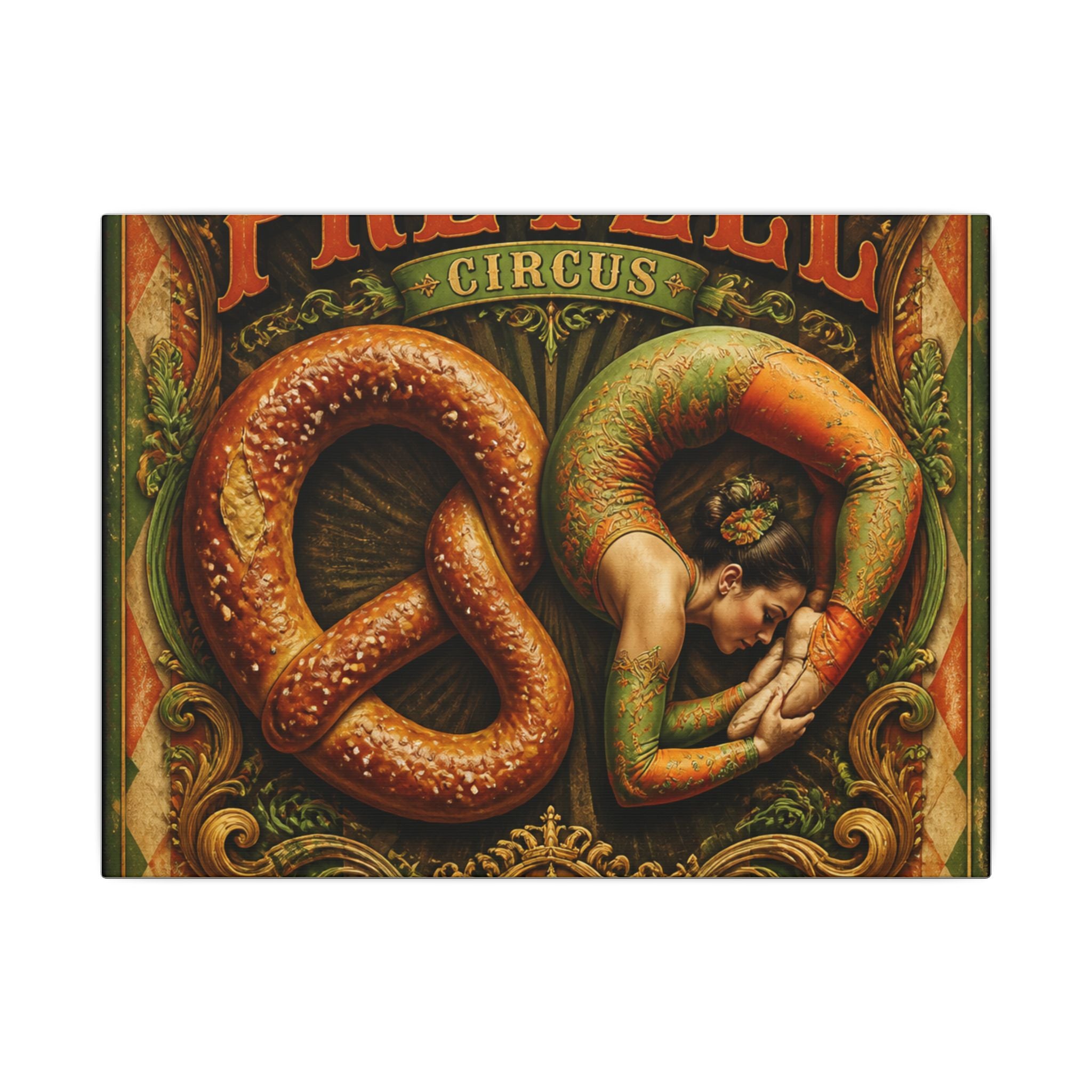 Pretzel Contortionist Wall Art Canvas 24×36 Baroque Studio Decor Maximalist Print