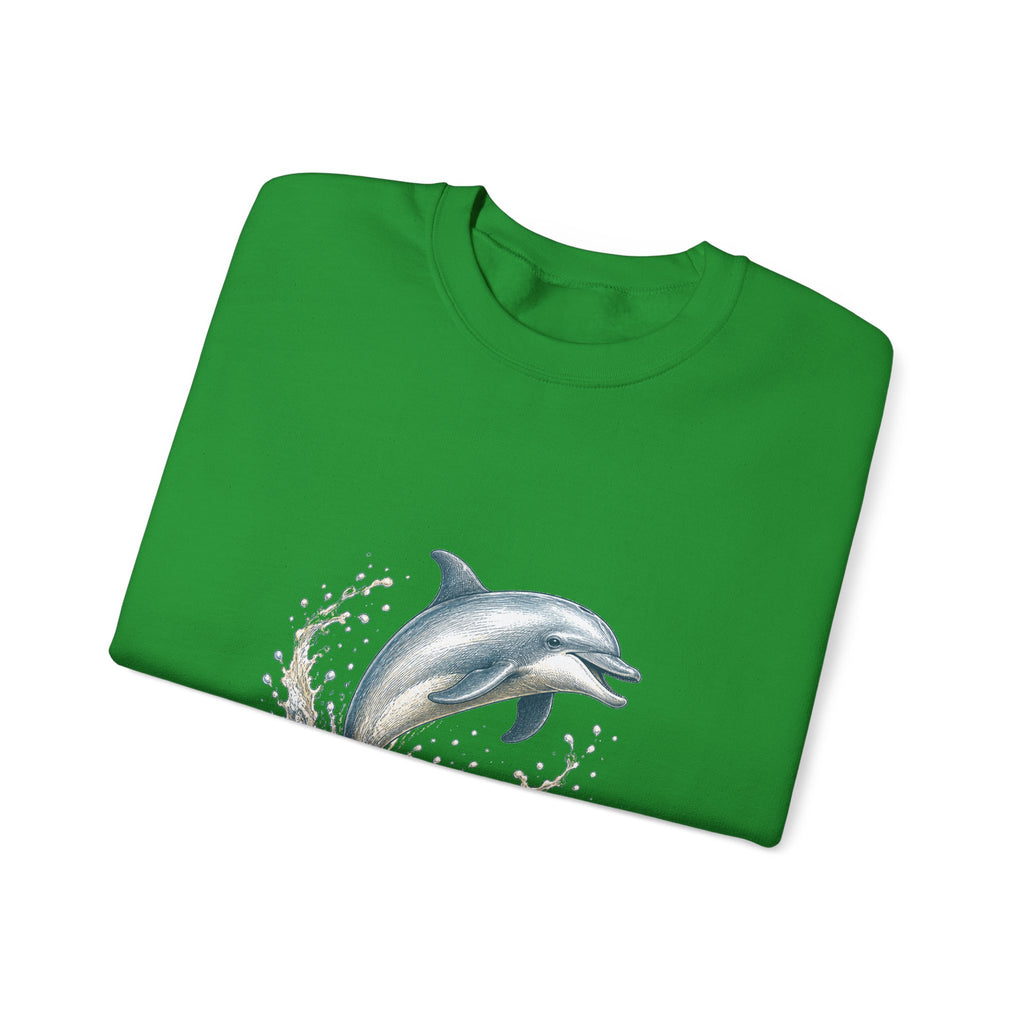 Matching Couple Sweatshirt - Shark & Dolphin Matching Couple Premium Fleece Sweatshirt Hand-Drawn Art His Hers Anniversary Gift - Design B