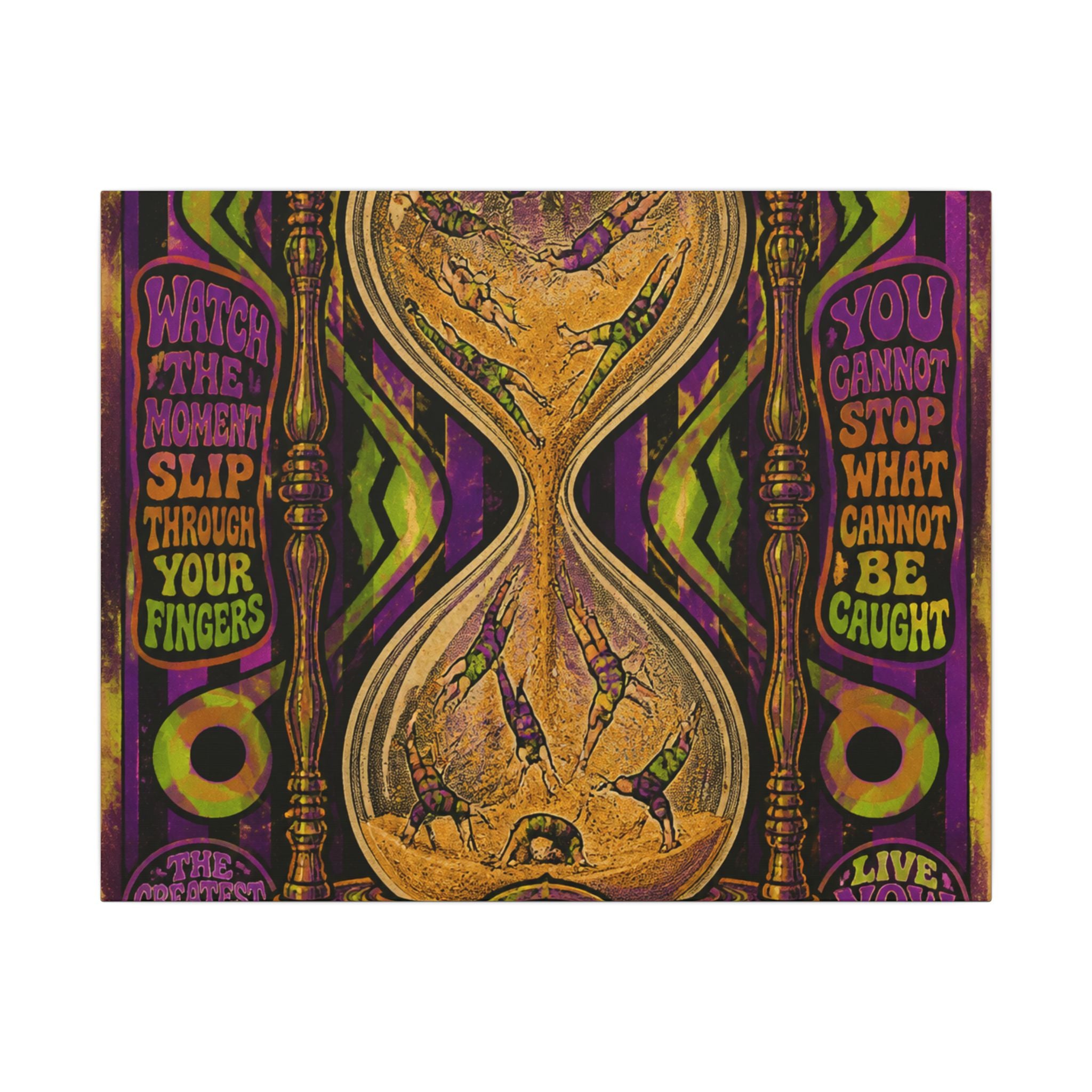 Hourglass Acrobats Wall Art Canvas 24×36 Psychedelic Dining Room Decor Maximalist Print