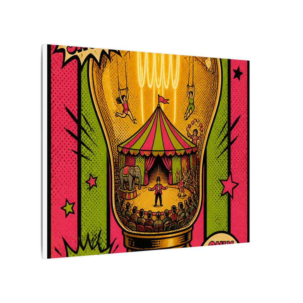 Light Bulb Circus Wall Art Canvas 16×20 Pop Art Living Room Decor Maximalist Print