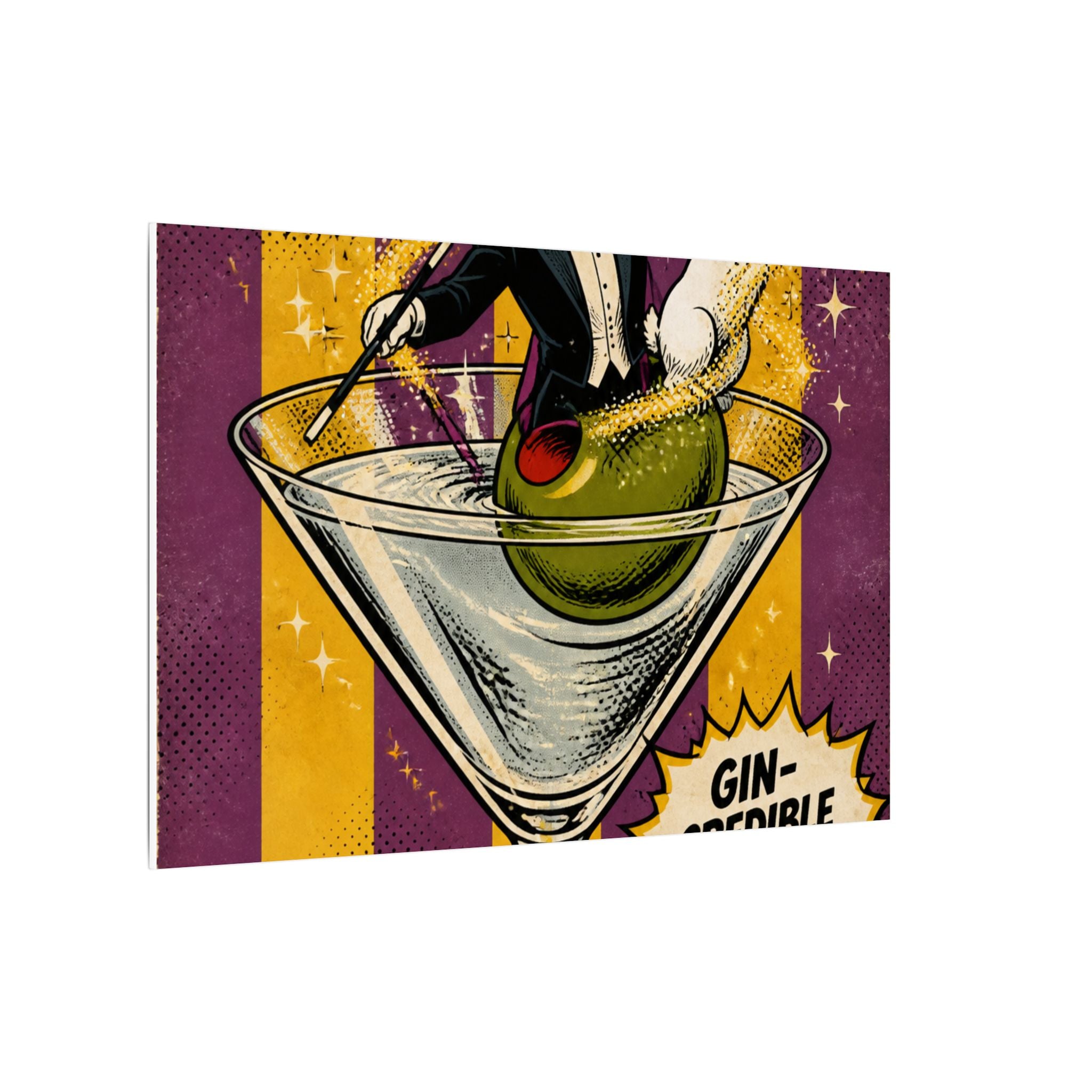Martini Magician Wall Art Canvas 16×20 Pop Art Living Room Decor Maximalist Print