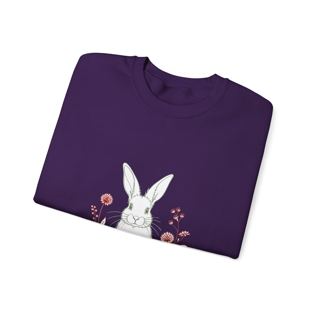 Matching Couple Sweatshirt - Fox & Rabbit Matching Couple Crewneck Sweatshirt Minimalist Art His Hers Valentine Gift - Design B