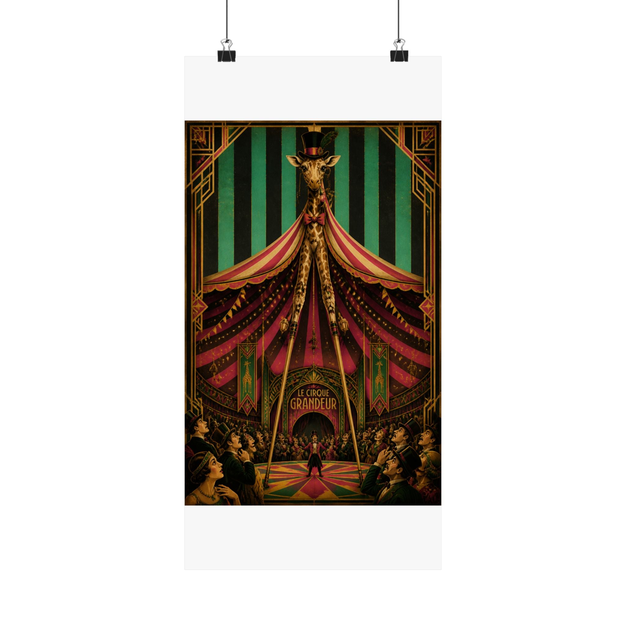 Giraffe on Stilts Wall Art Poster 18×24 Art Deco Entryway Decor Maximalist Print