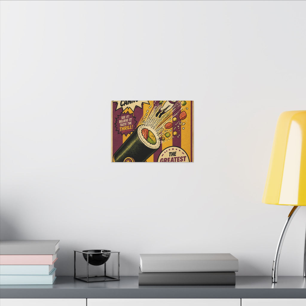 Sushi Roll Cannon Wall Art Canvas 24×36 Pop Art Restaurant Decor Maximalist Print