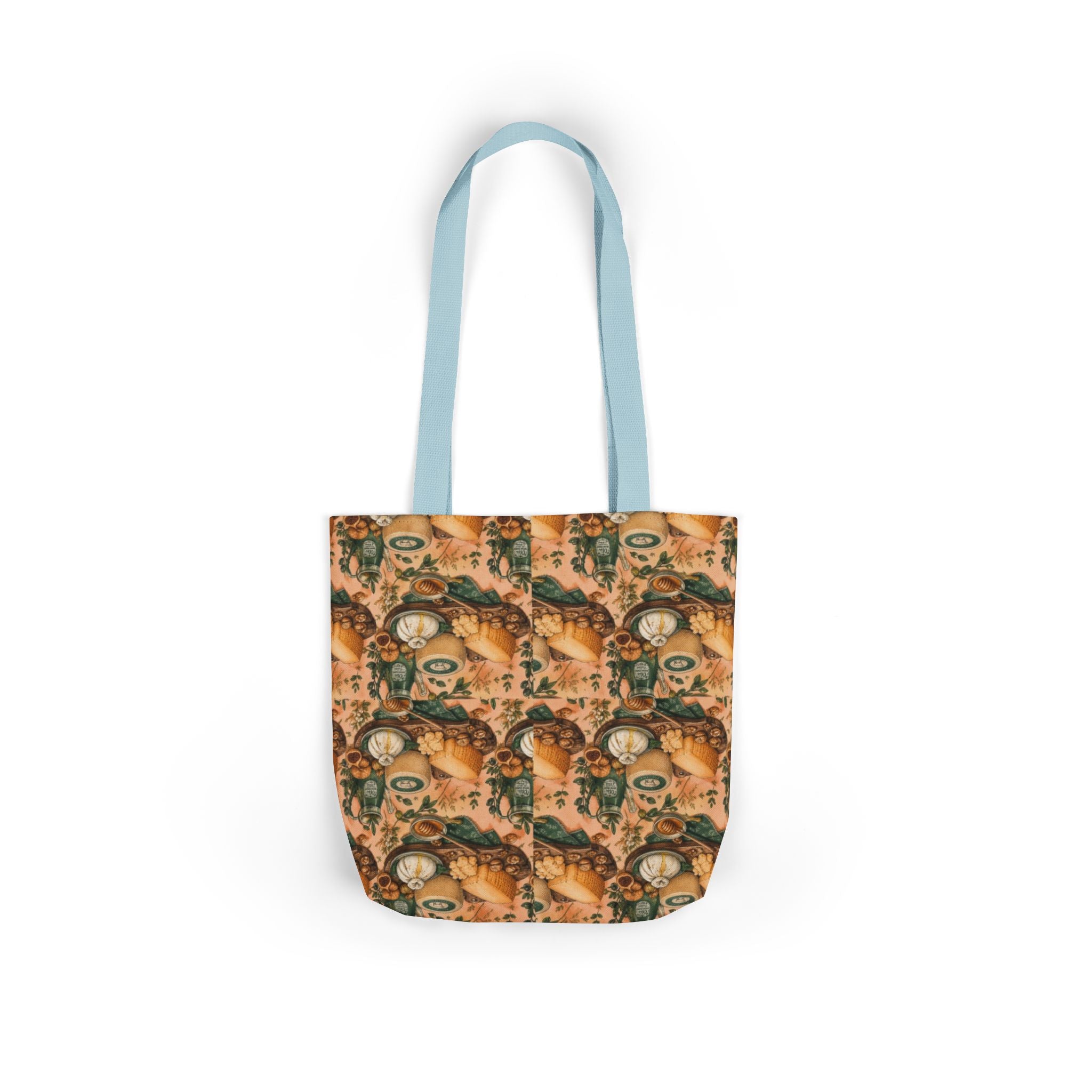 Italian Cheese Board Canvas Tote Bag Mediterranean Kitchen Watercolor Design Italian Cottagecore Gift