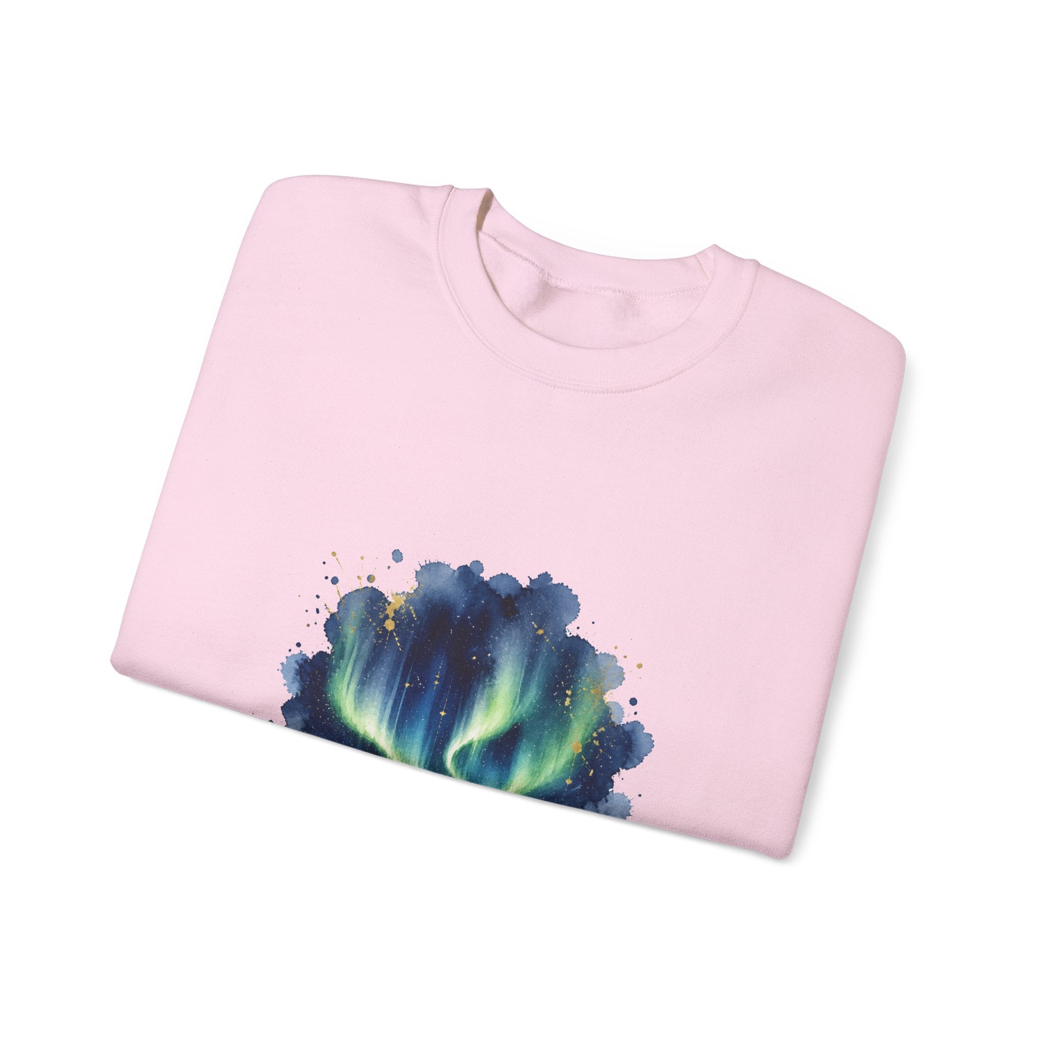 Matching Couple Sweatshirt - Aurora & Southern Cross Matching Couple Crewneck Sweatshirt Watercolor Art His Hers Engagement Gift - Design A