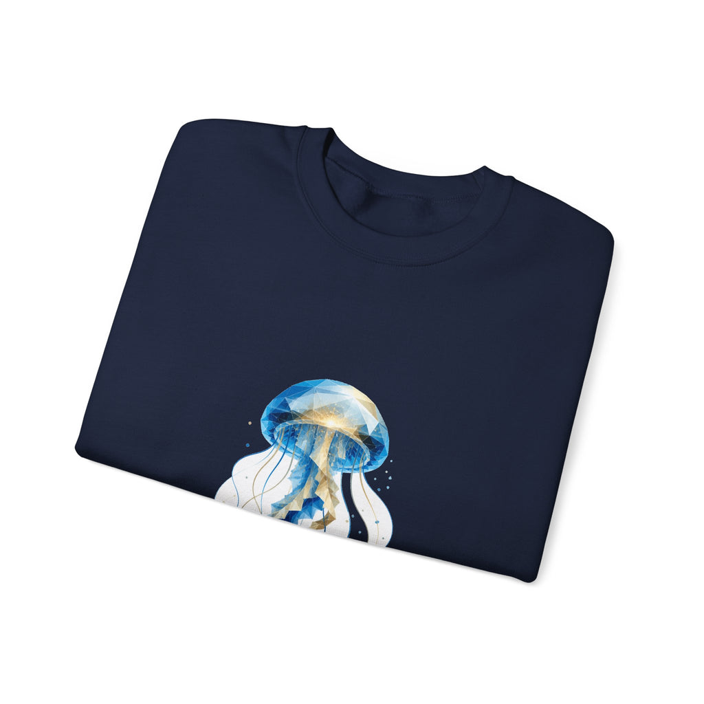 Matching Couple Sweatshirt - Octopus & Jellyfish Matching Couple Premium Fleece Sweatshirt Geometric Art His Hers Love Gift - Design B