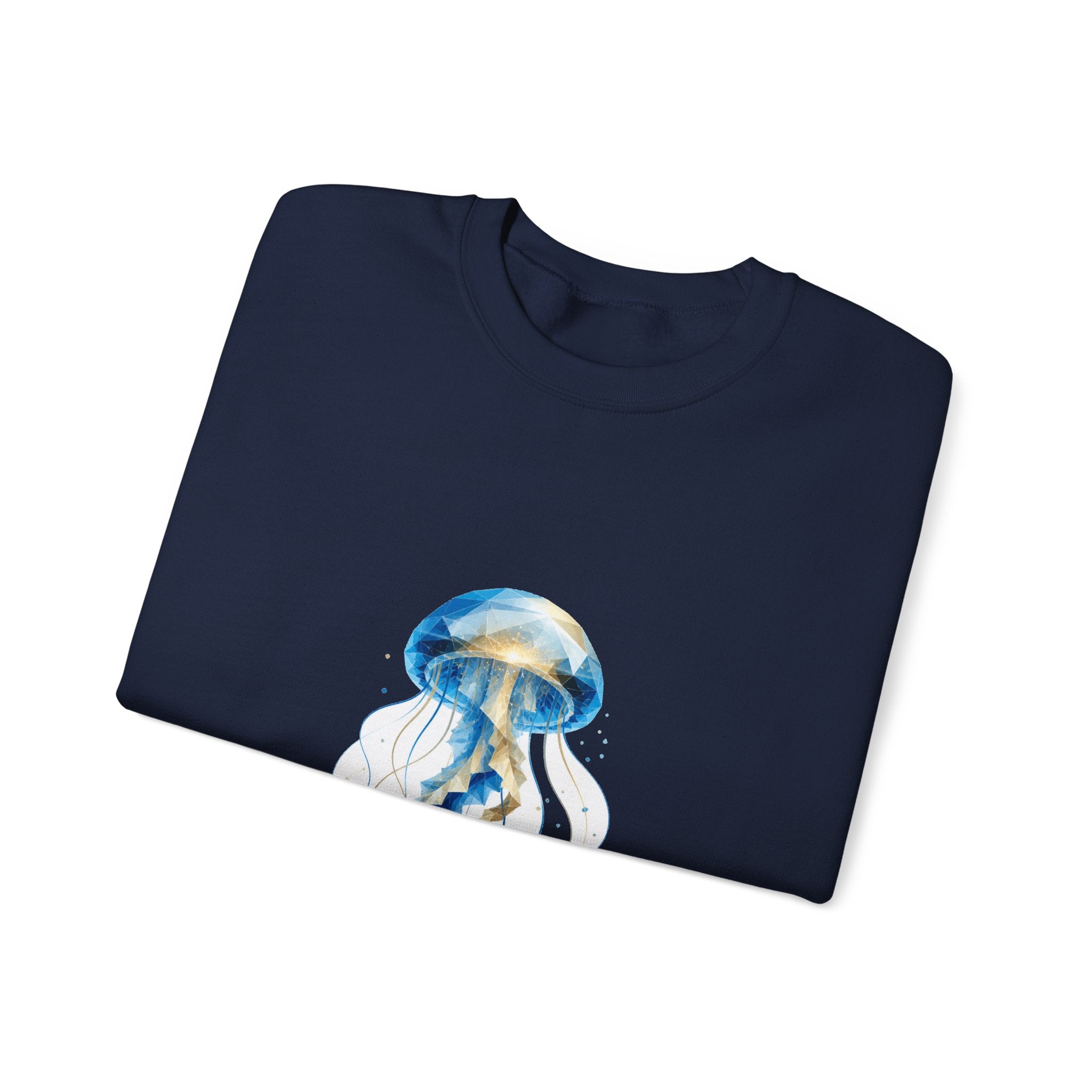 Matching Couple Sweatshirt - Octopus & Jellyfish Matching Couple Premium Fleece Sweatshirt Geometric Art His Hers Love Gift - Design B