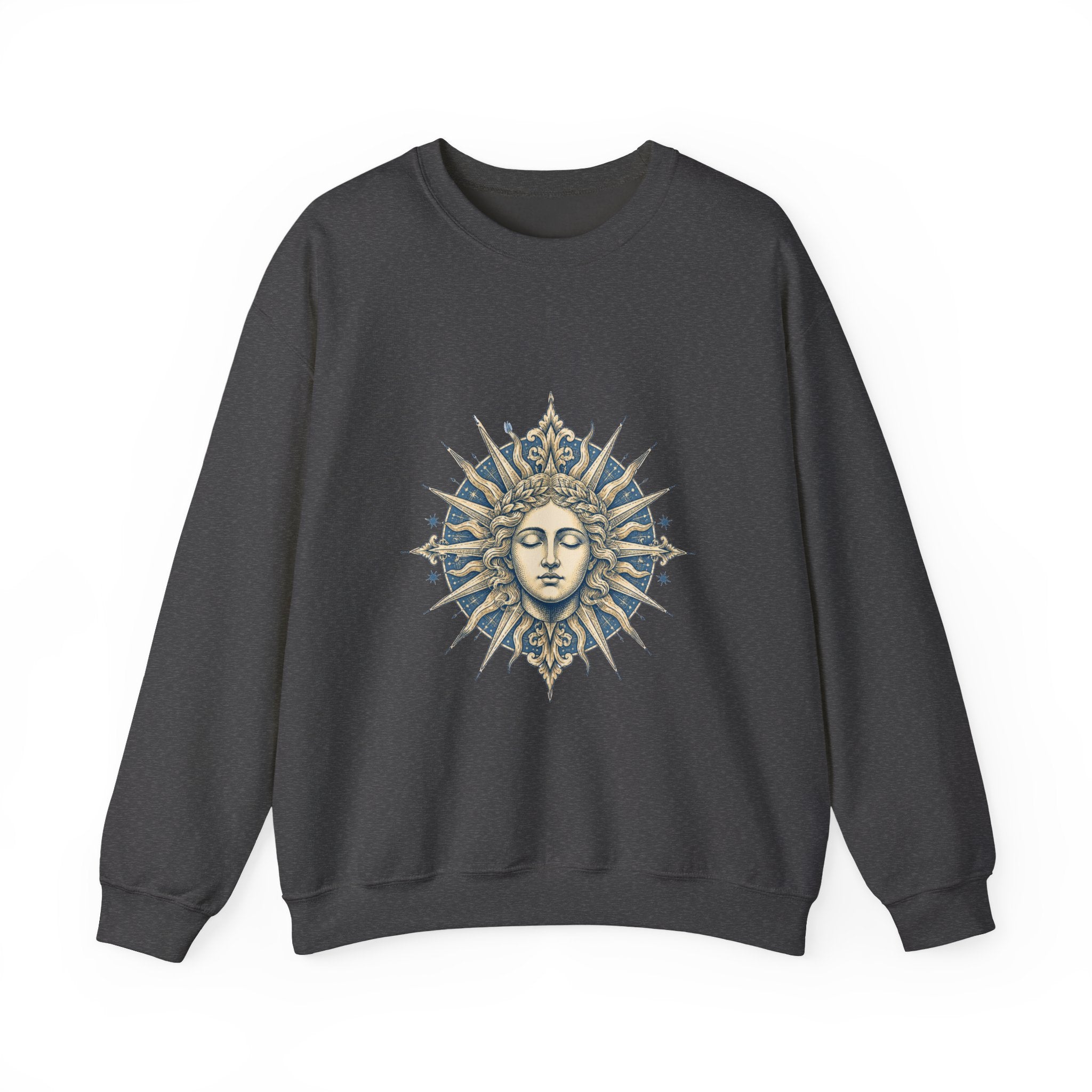 Matching Couple Sweatshirt - Helios & Selene Matching Couple Premium Fleece Sweatshirt Hand-Drawn Art His Hers Anniversary Gift - Design A