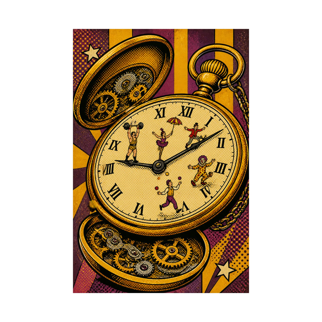 Pocket Watch Performers Wall Art Poster 18×24 Pop Art Living Room Decor Maximalist Print