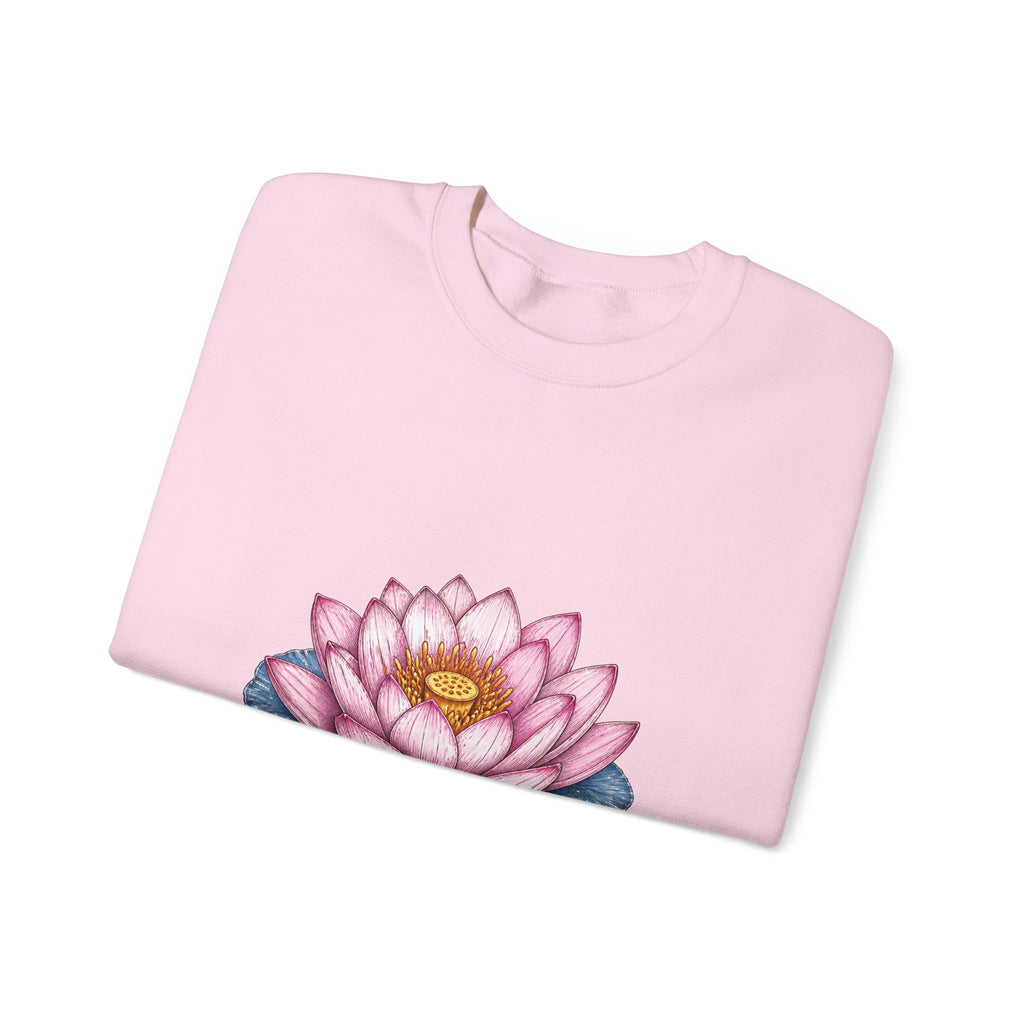 Matching Couple Sweatshirt - Open & Closed Lotus Matching Couple Comfort Colors Crew Hand-Drawn Art His Hers Anniversary Gift - Design A