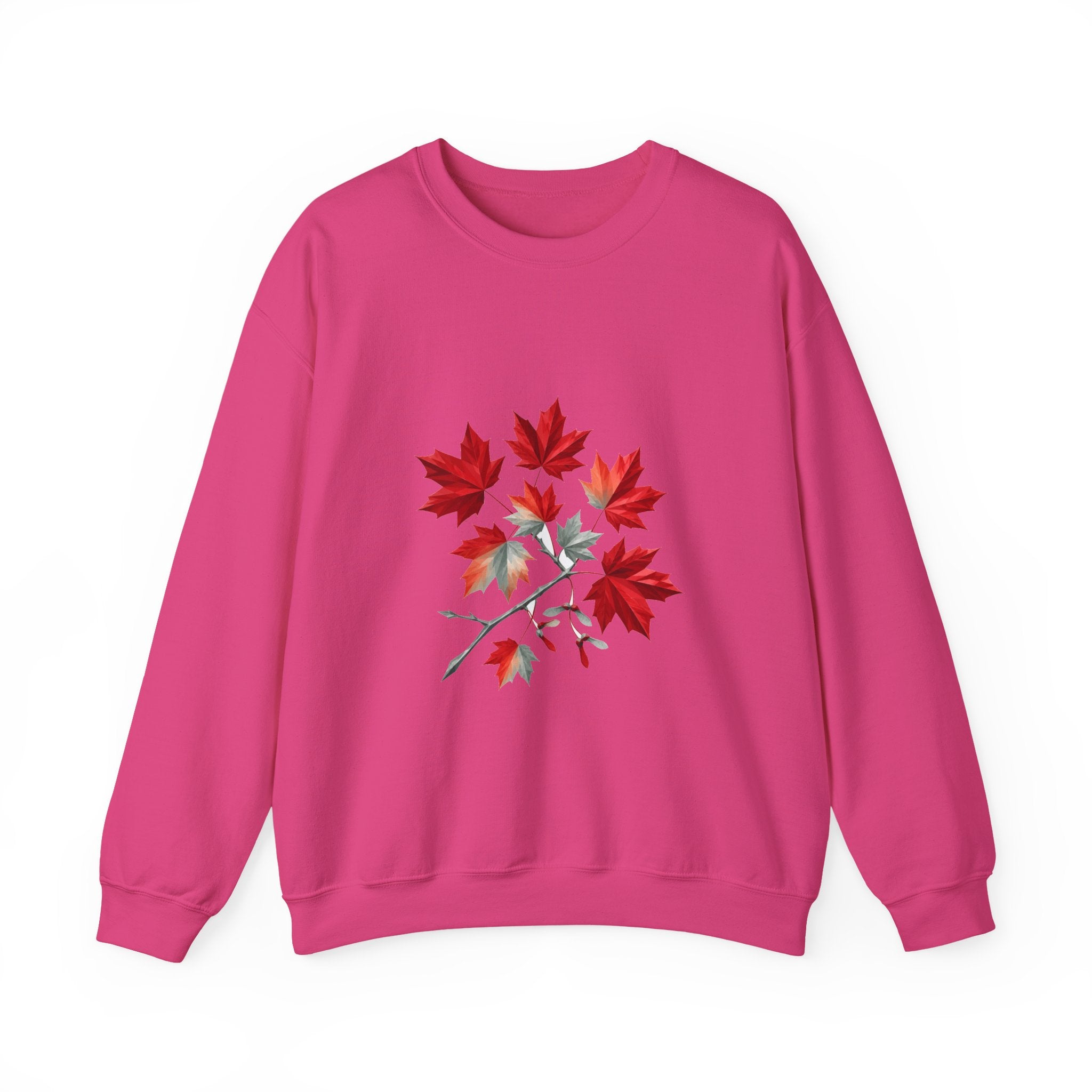 Matching Couple Sweatshirt - Cherry Blossom & Maple Leaf Matching Couple Crewneck Sweatshirt Geometric Art His Hers Couple Gift - Design B