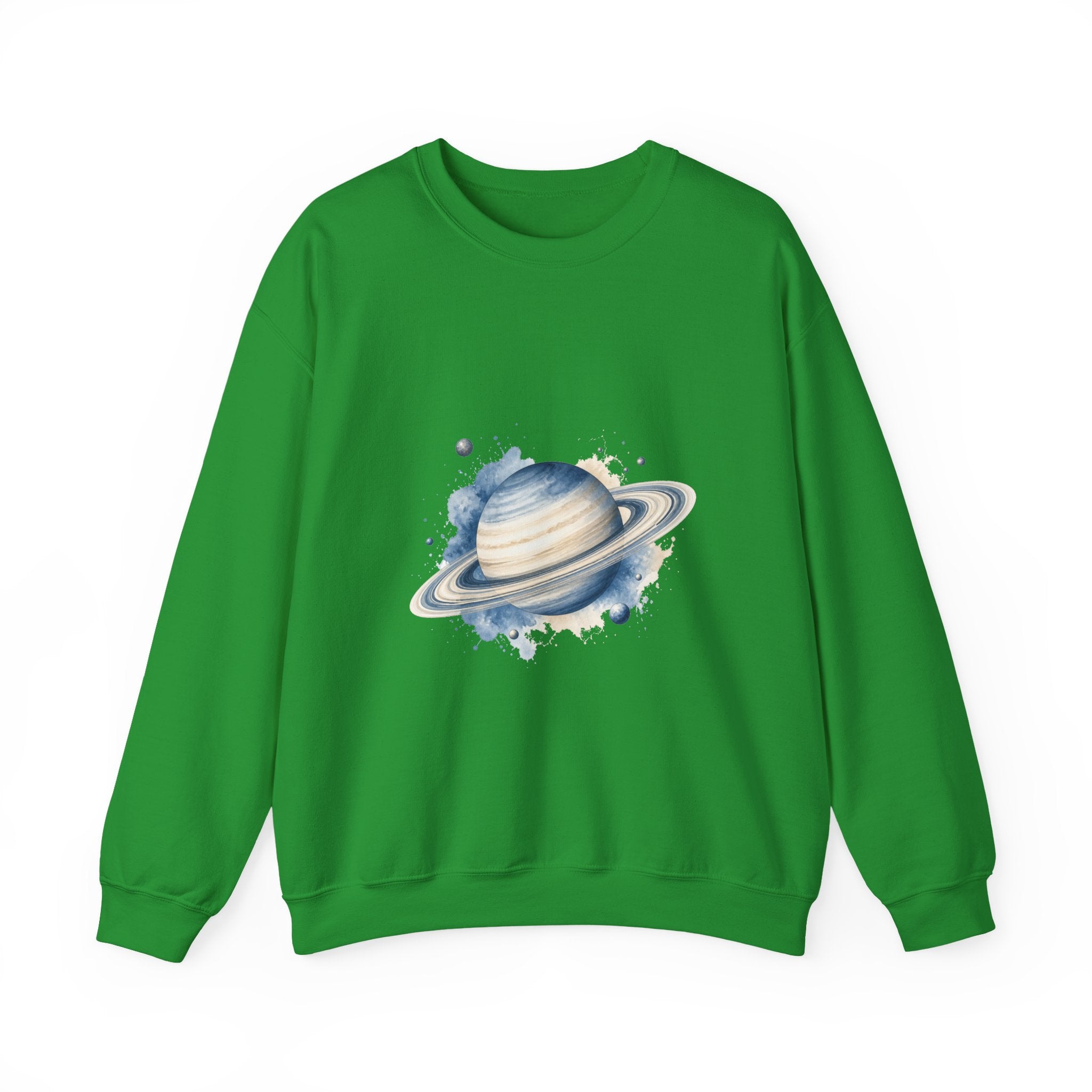 Matching Couple Sweatshirt - Saturn & Jupiter Matching Couple Crewneck Sweatshirt Watercolor Art His Hers Engagement Gift - Design A