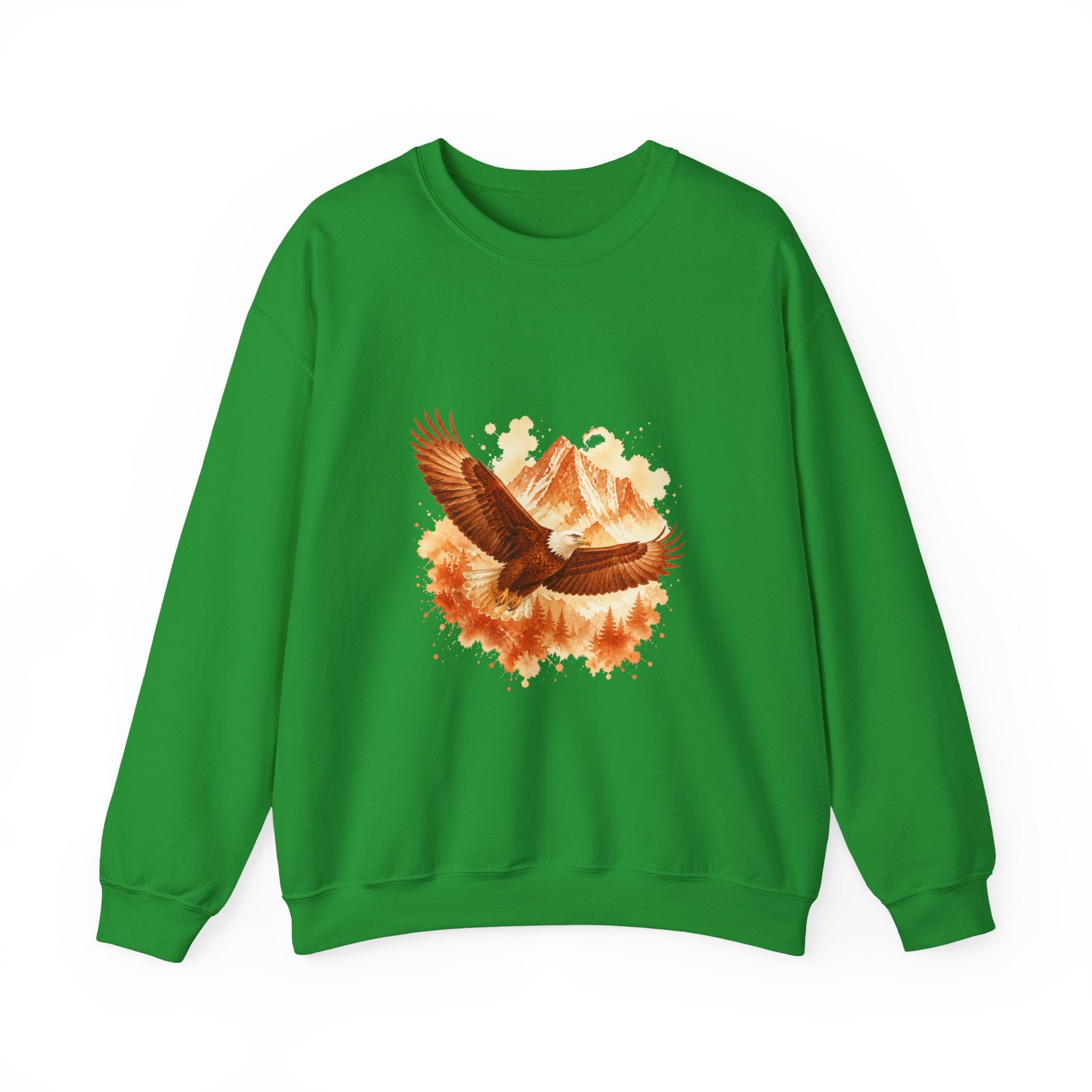 Matching Couple Sweatshirt - Eagle & Whale Matching Couple Premium Fleece Sweatshirt Watercolor Art His Hers Birthday Gift - Design A