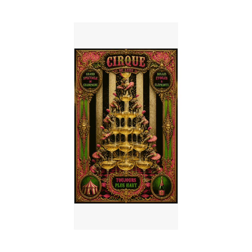 Champagne Tower Elephants Wall Art Poster 18×24 Baroque Home Office Decor Maximalist Print