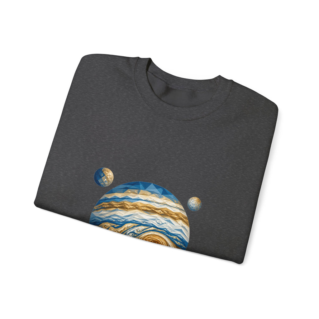 Matching Couple Sweatshirt - Saturn & Jupiter Matching Couple Premium Fleece Sweatshirt Geometric Art His Hers Love Gift - Design B