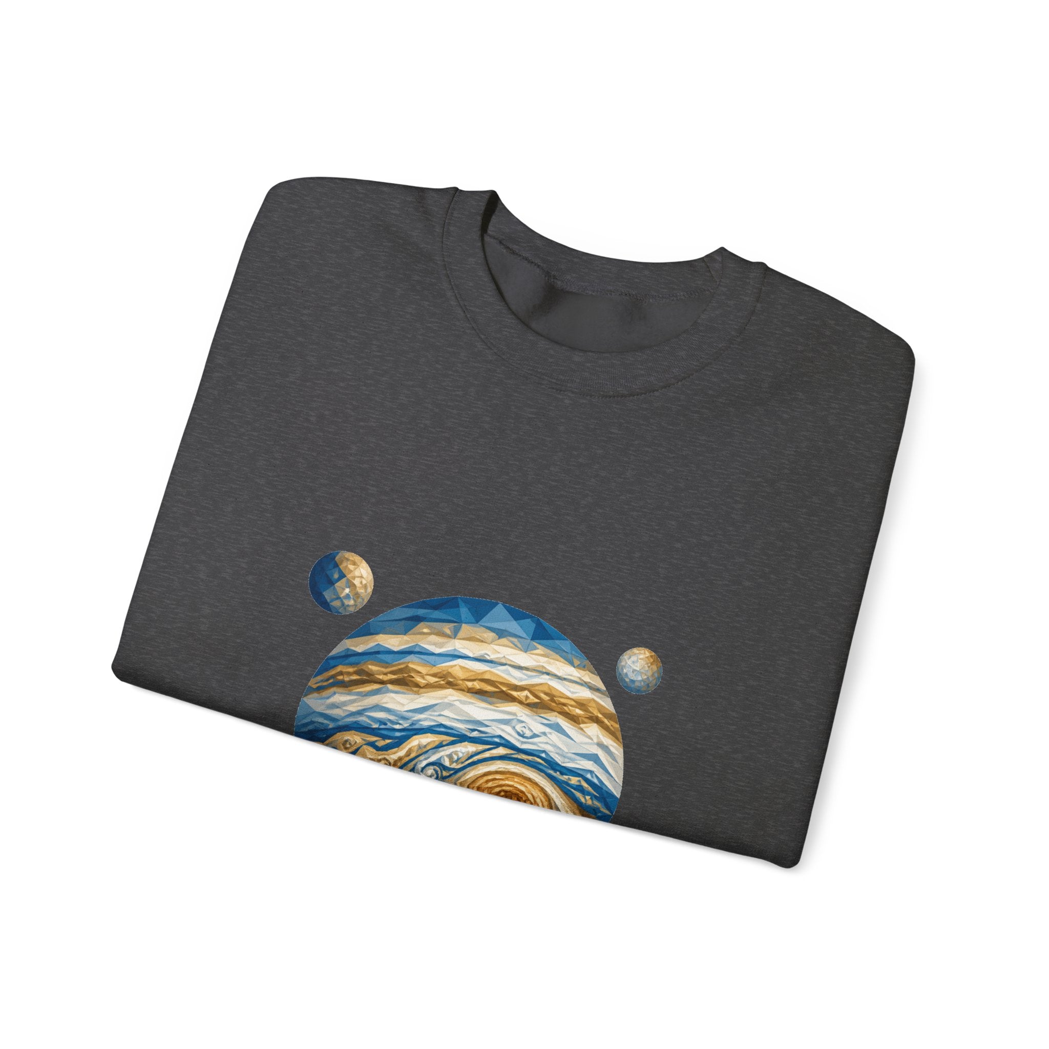 Matching Couple Sweatshirt - Saturn & Jupiter Matching Couple Premium Fleece Sweatshirt Geometric Art His Hers Love Gift - Design B