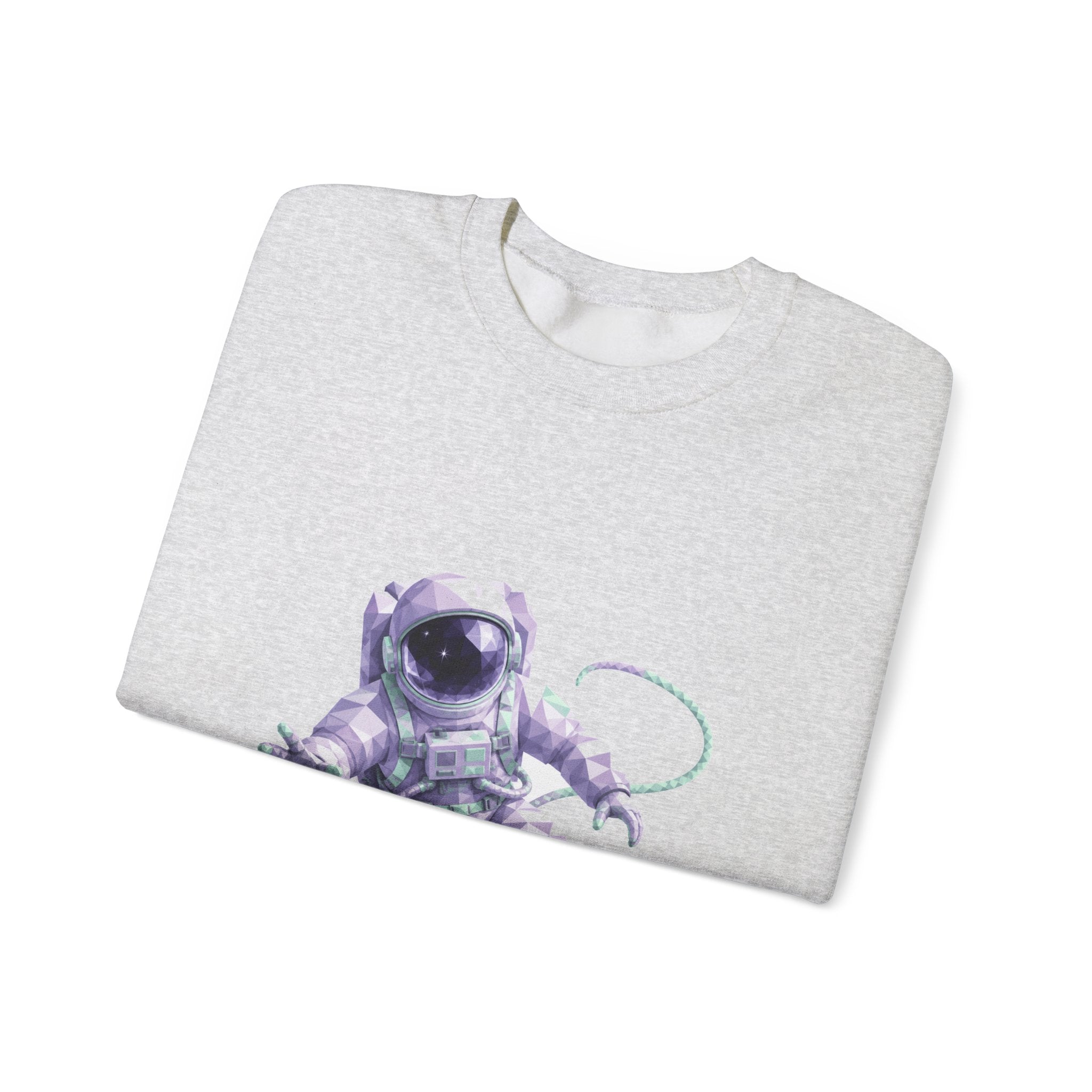 Matching Couple Sweatshirt - Astronaut & Planet Matching Couple Crewneck Sweatshirt Geometric Art His Hers Couple Gift - Design A