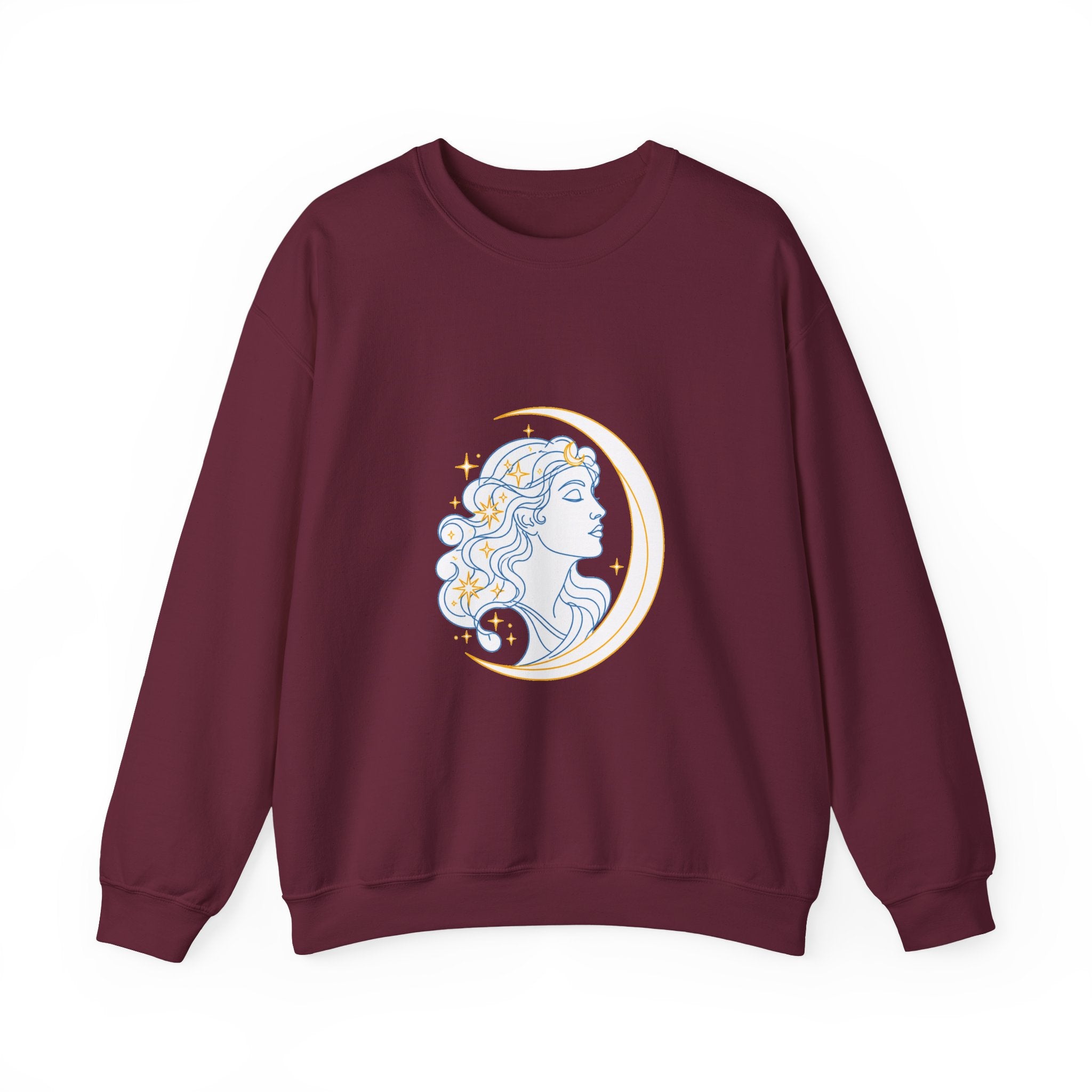 Matching Couple Sweatshirt - Helios & Selene Matching Couple Crewneck Sweatshirt Minimalist Art His Hers Valentine Gift - Design B