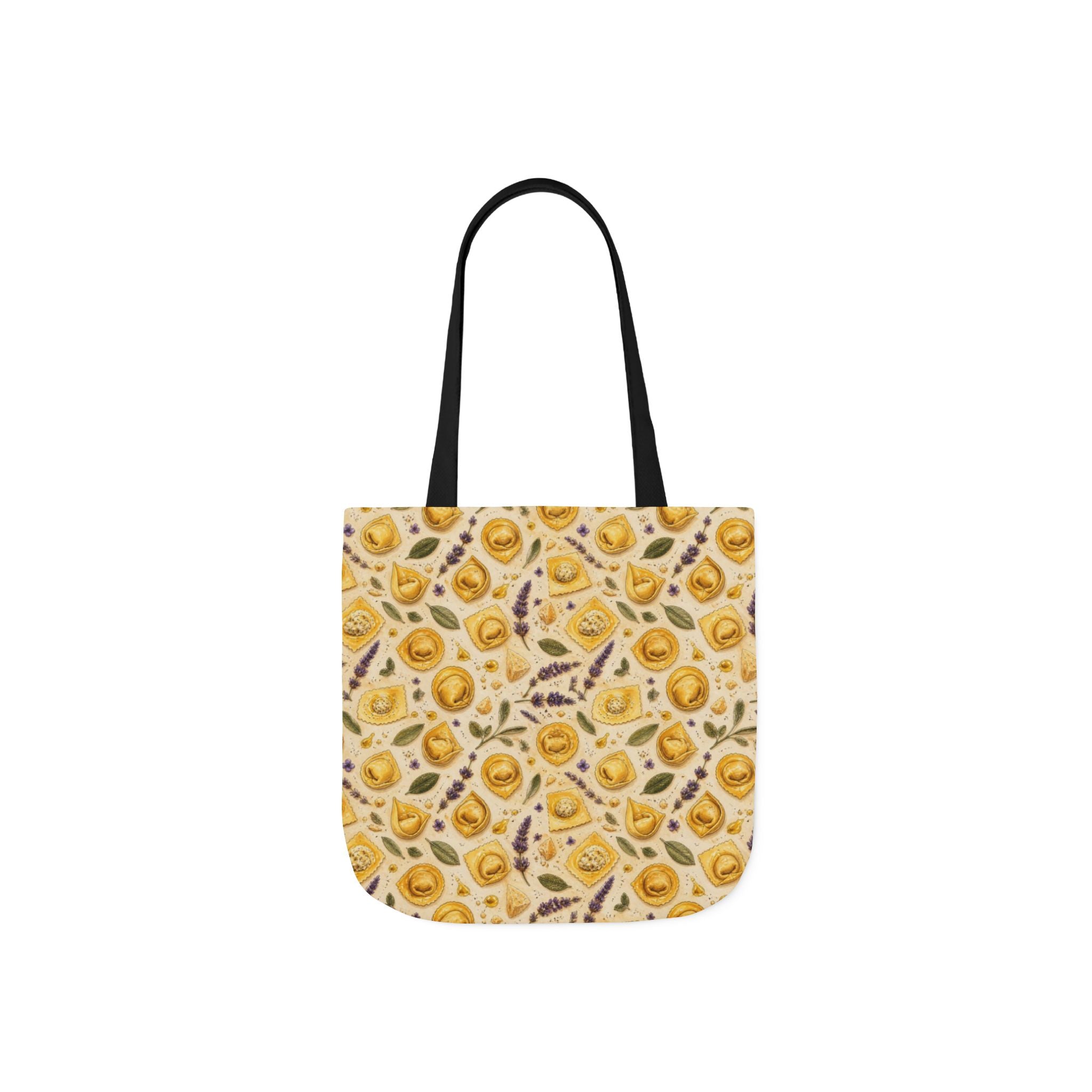 Tortellini with Sage Canvas Tote Bag Mediterranean Kitchen Watercolor Design Italian Cottagecore Gift