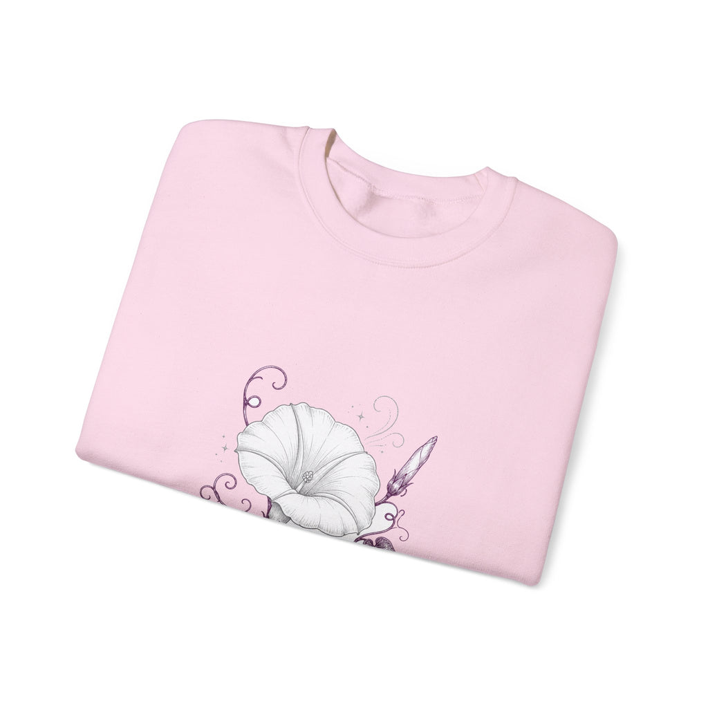 Matching Couple Sweatshirt - Sunflower & Moonflower Matching Couple Premium Fleece Sweatshirt Hand-Drawn Art His Hers Anniversary Gift - Design B