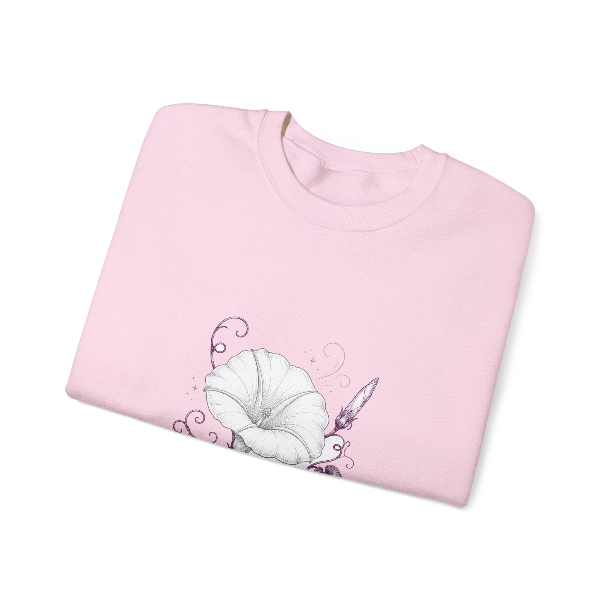 Matching Couple Sweatshirt - Sunflower & Moonflower Matching Couple Premium Fleece Sweatshirt Hand-Drawn Art His Hers Anniversary Gift - Design B