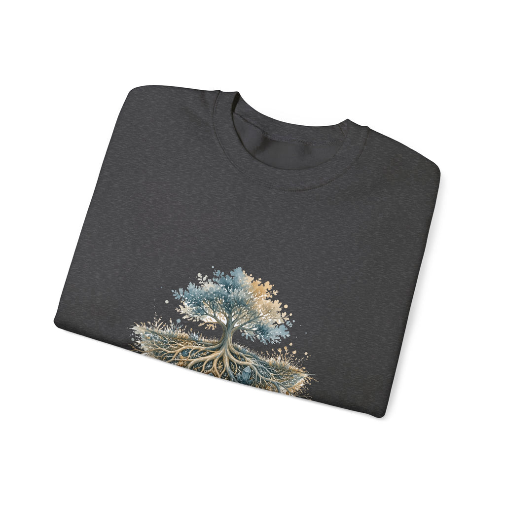 Matching Couple Sweatshirt - Ancient Oak & Deep Roots Matching Couple Comfort Colors Crew Watercolor Art His Hers Birthday Gift - Design B