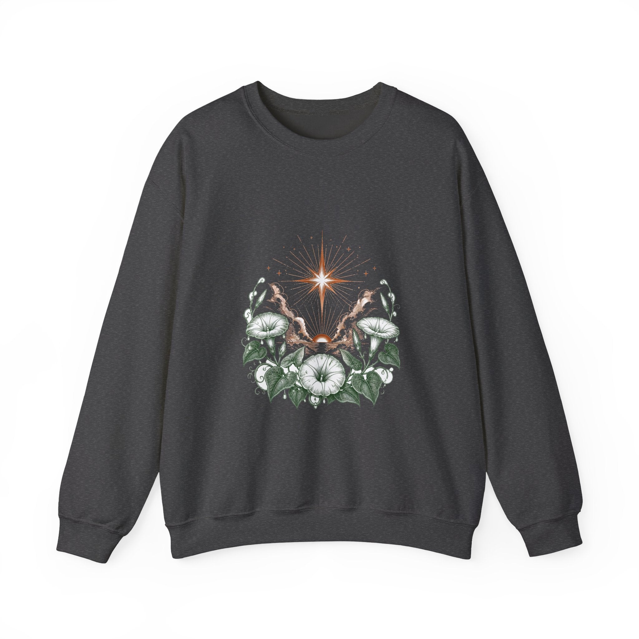 Matching Couple Sweatshirt - Evening & Morning Star Matching Couple Premium Fleece Sweatshirt Vintage Art His Hers Honeymoon Gift - Design B