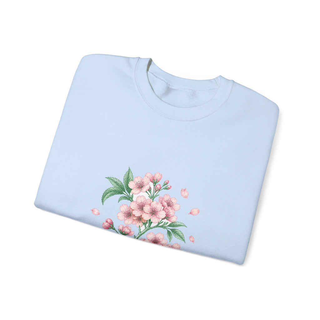 Matching Couple Sweatshirt - Cherry Blossom & Maple Leaf Matching Couple Premium Fleece Sweatshirt Vintage Art His Hers Honeymoon Gift - Design A