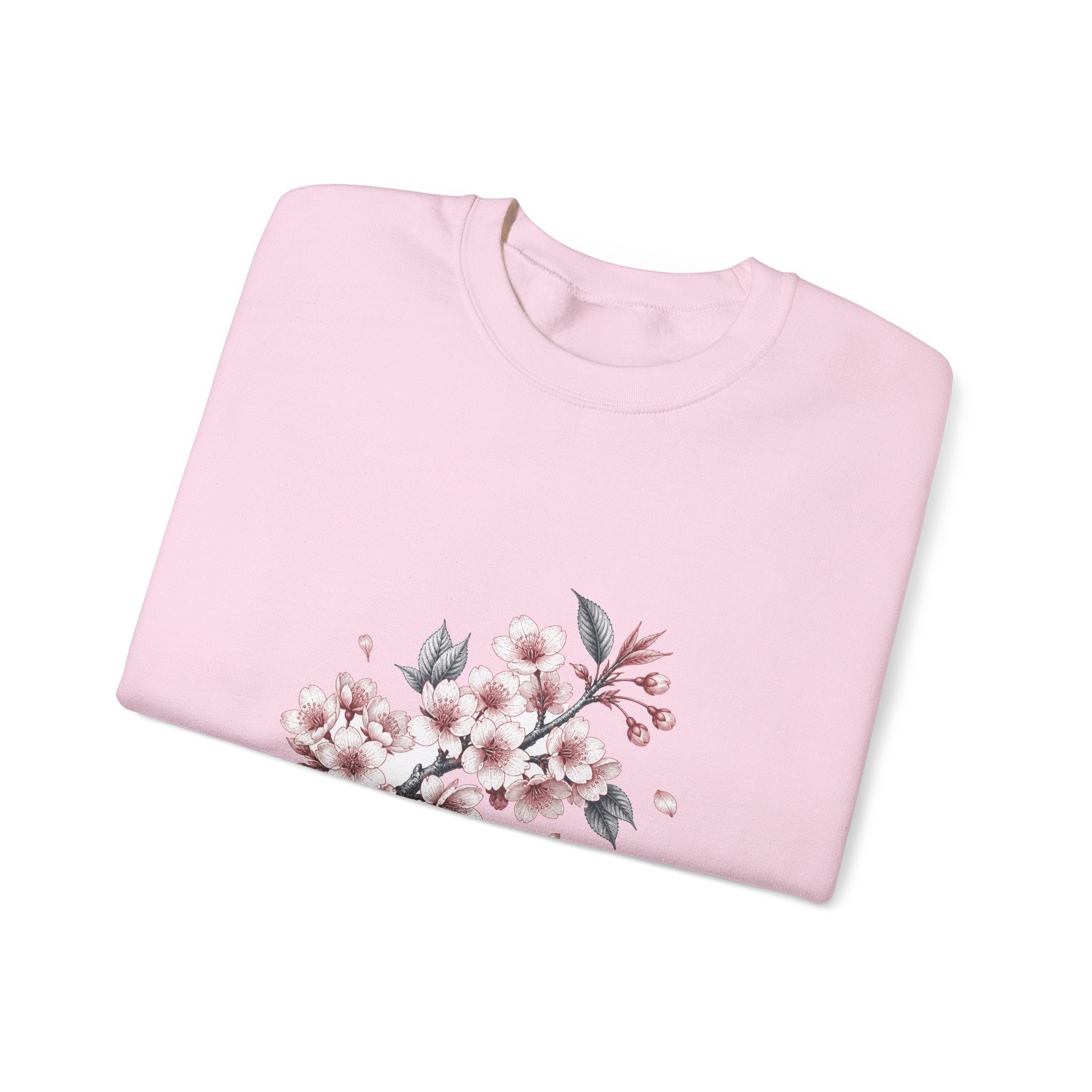 Matching Couple Sweatshirt - Cherry Blossom & Maple Leaf Matching Couple Crewneck Sweatshirt Vintage Art His Hers Wedding Gift - Design A