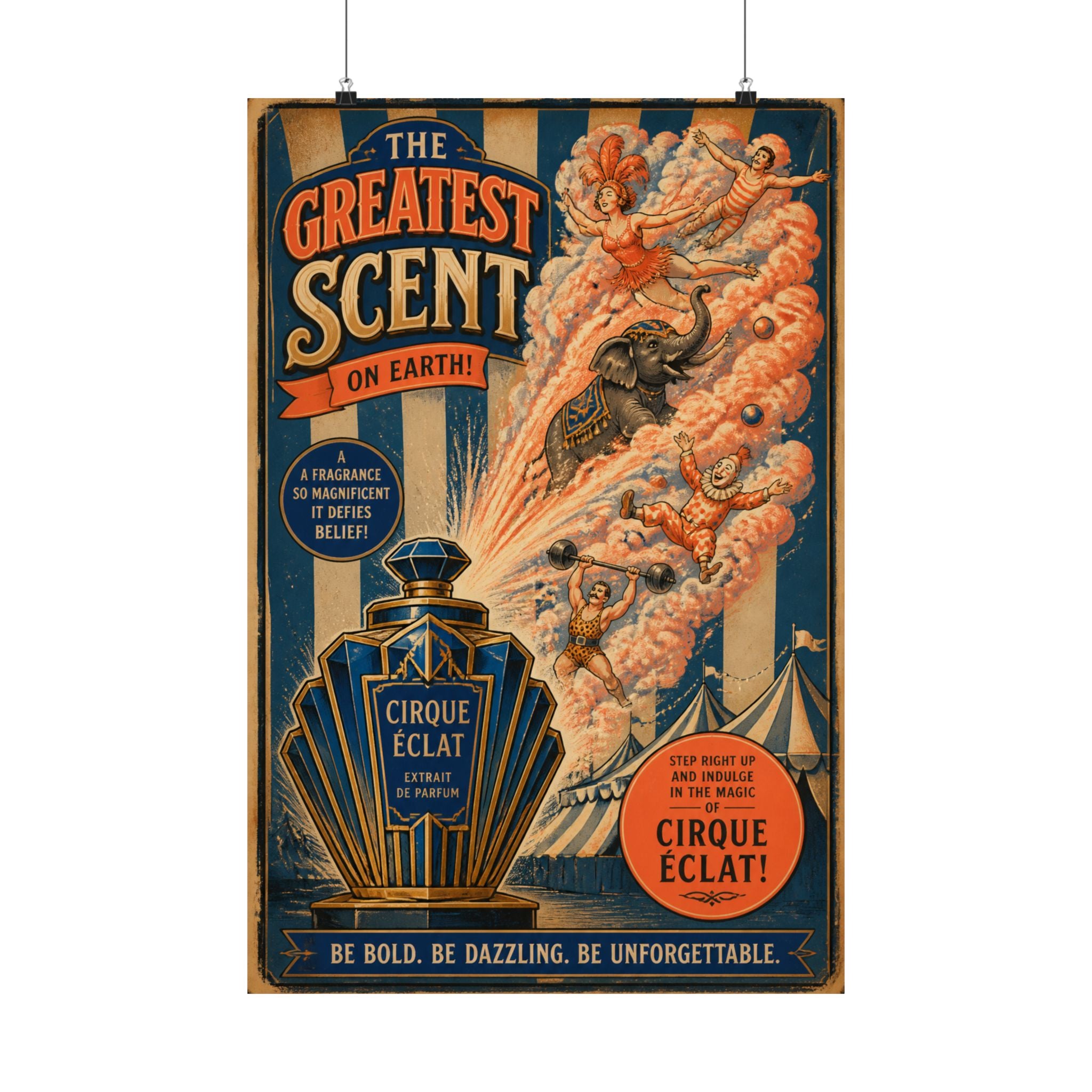Perfume Bottle Fountain Wall Art Poster 18×24 Vintage Circus Kitchen Decor Maximalist Print