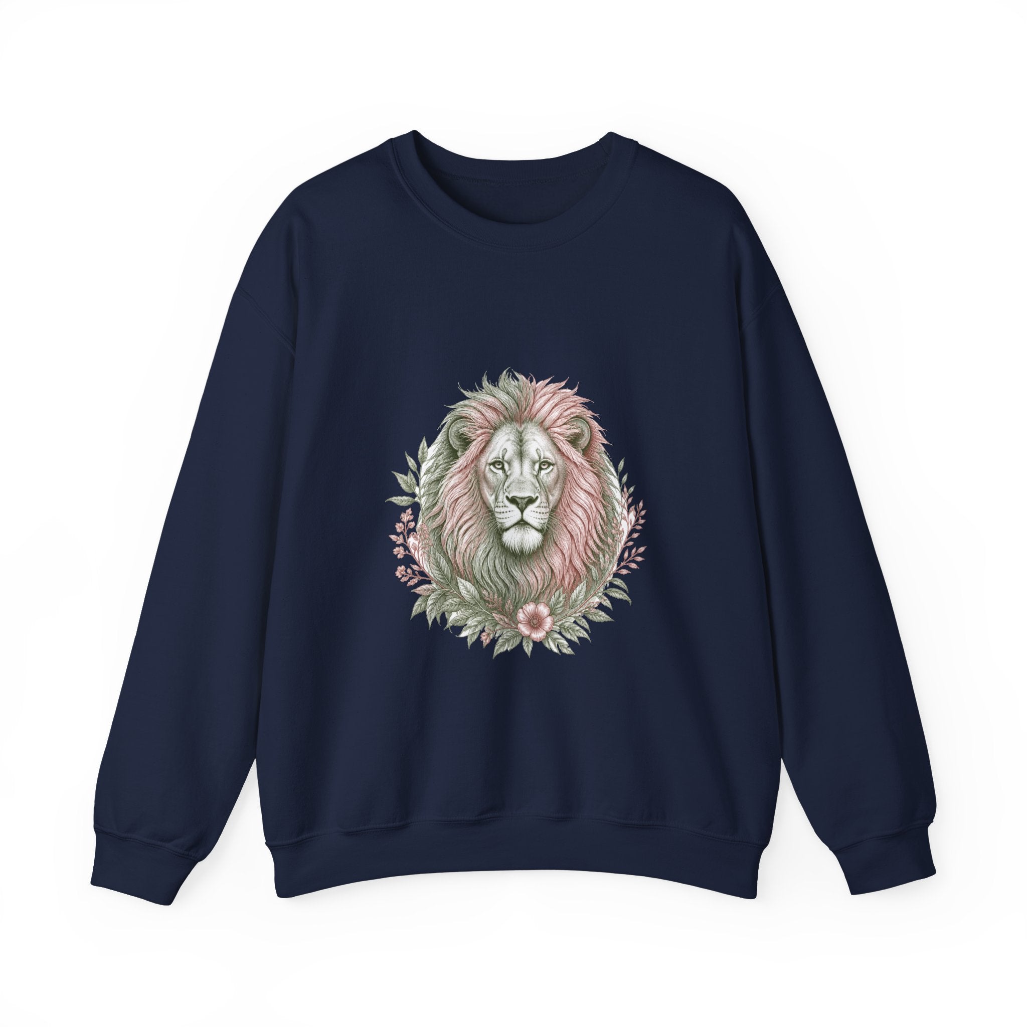 Matching Couple Sweatshirt - Lion & Lamb Matching Couple Premium Fleece Sweatshirt Hand-Drawn Art His Hers Anniversary Gift - Design A