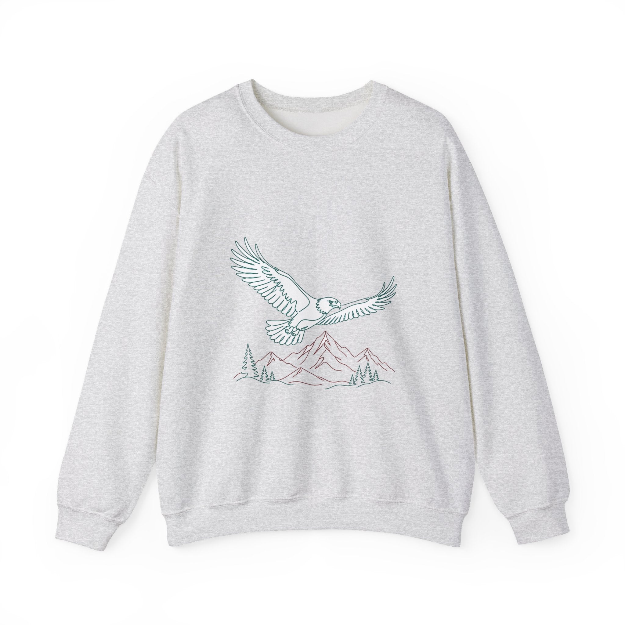 Matching Couple Sweatshirt - Eagle & Whale Matching Couple Crewneck Sweatshirt Minimalist Art His Hers Valentine Gift - Design A
