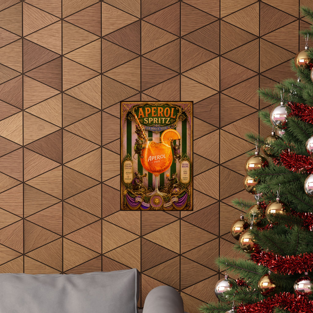 Aperol Spritz Monkeys Wall Art Poster 18×24 Baroque Home Office Decor Maximalist Print
