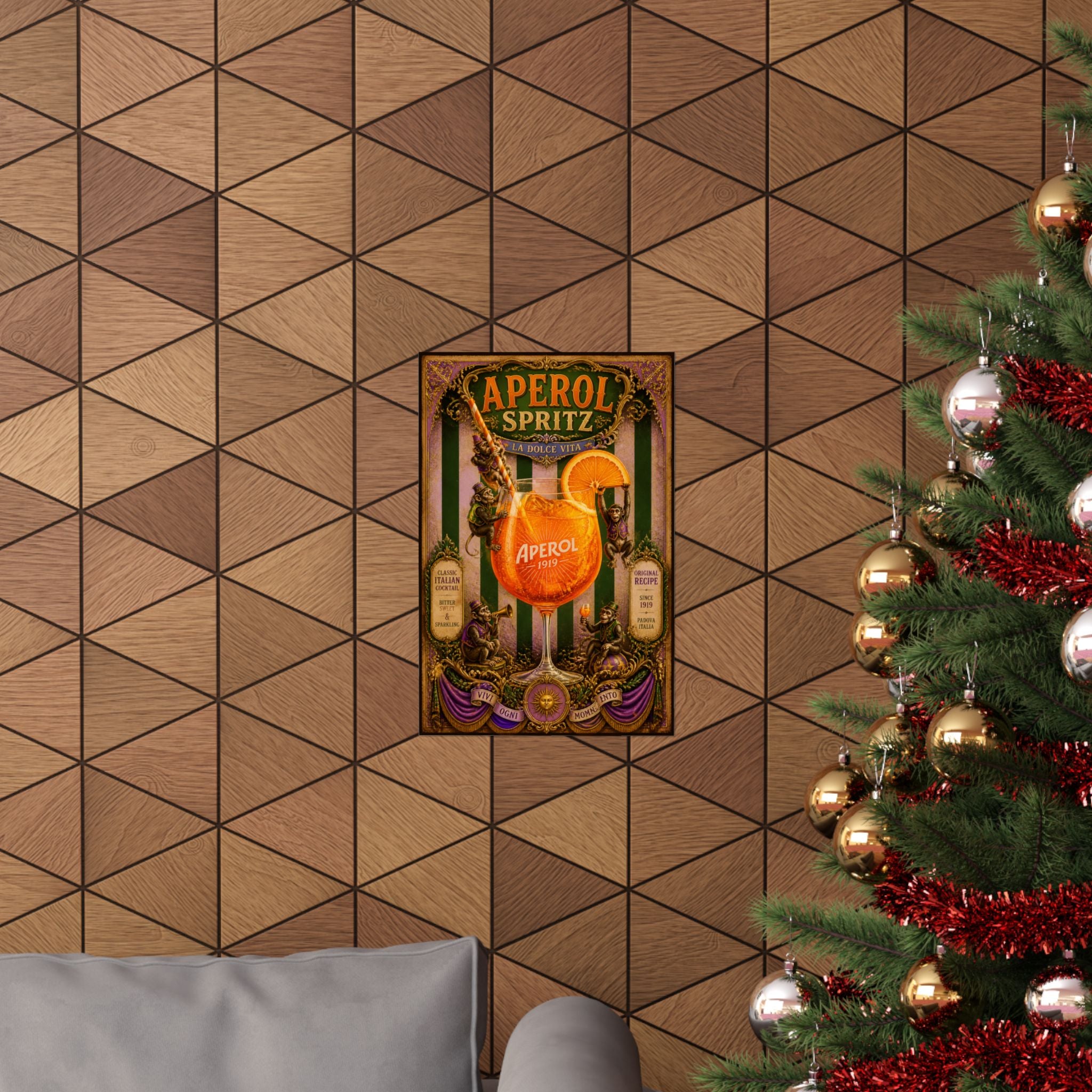 Aperol Spritz Monkeys Wall Art Poster 18×24 Baroque Home Office Decor Maximalist Print