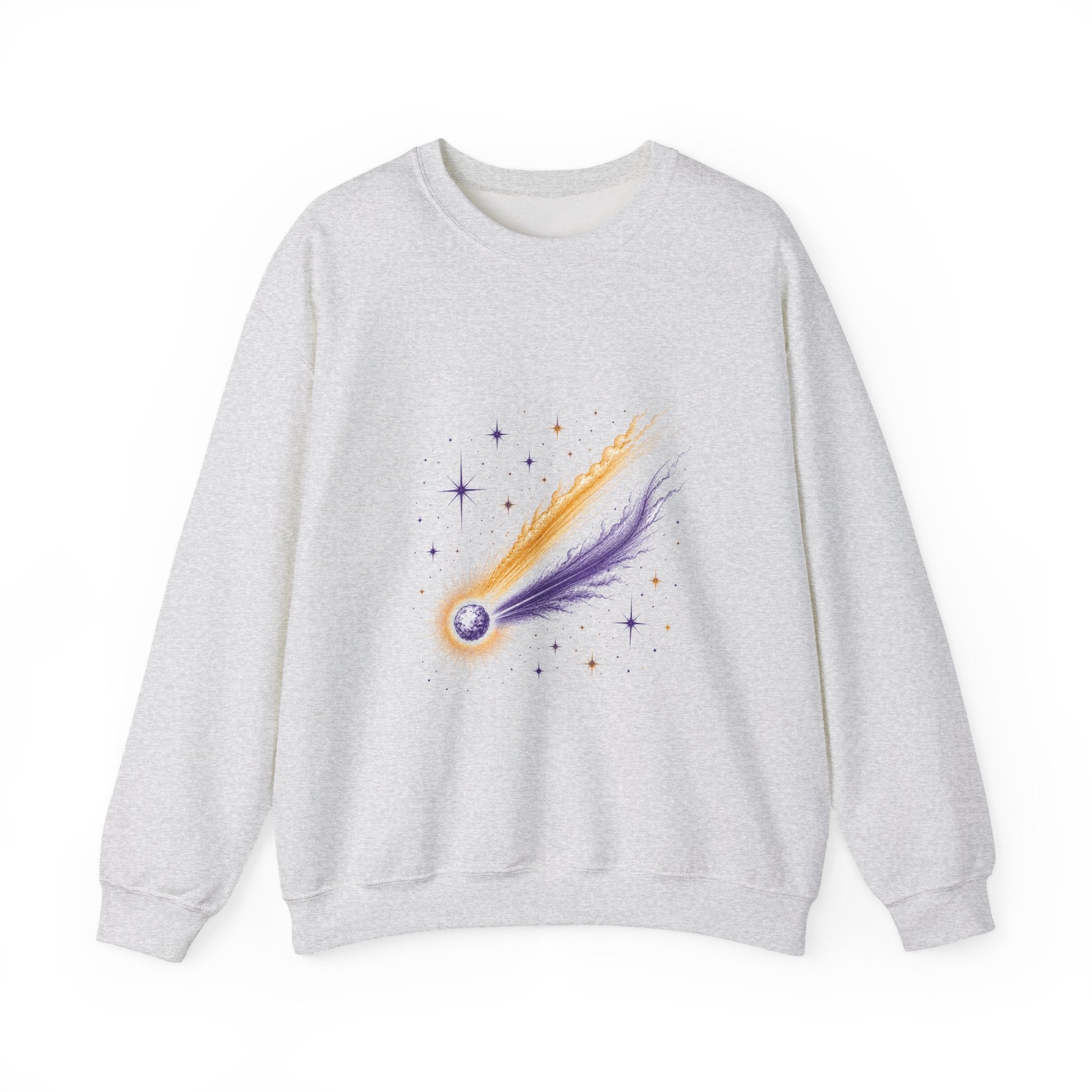 Matching Couple Sweatshirt - Comet & Asteroid Matching Couple Crewneck Sweatshirt Vintage Art His Hers Wedding Gift - Design A