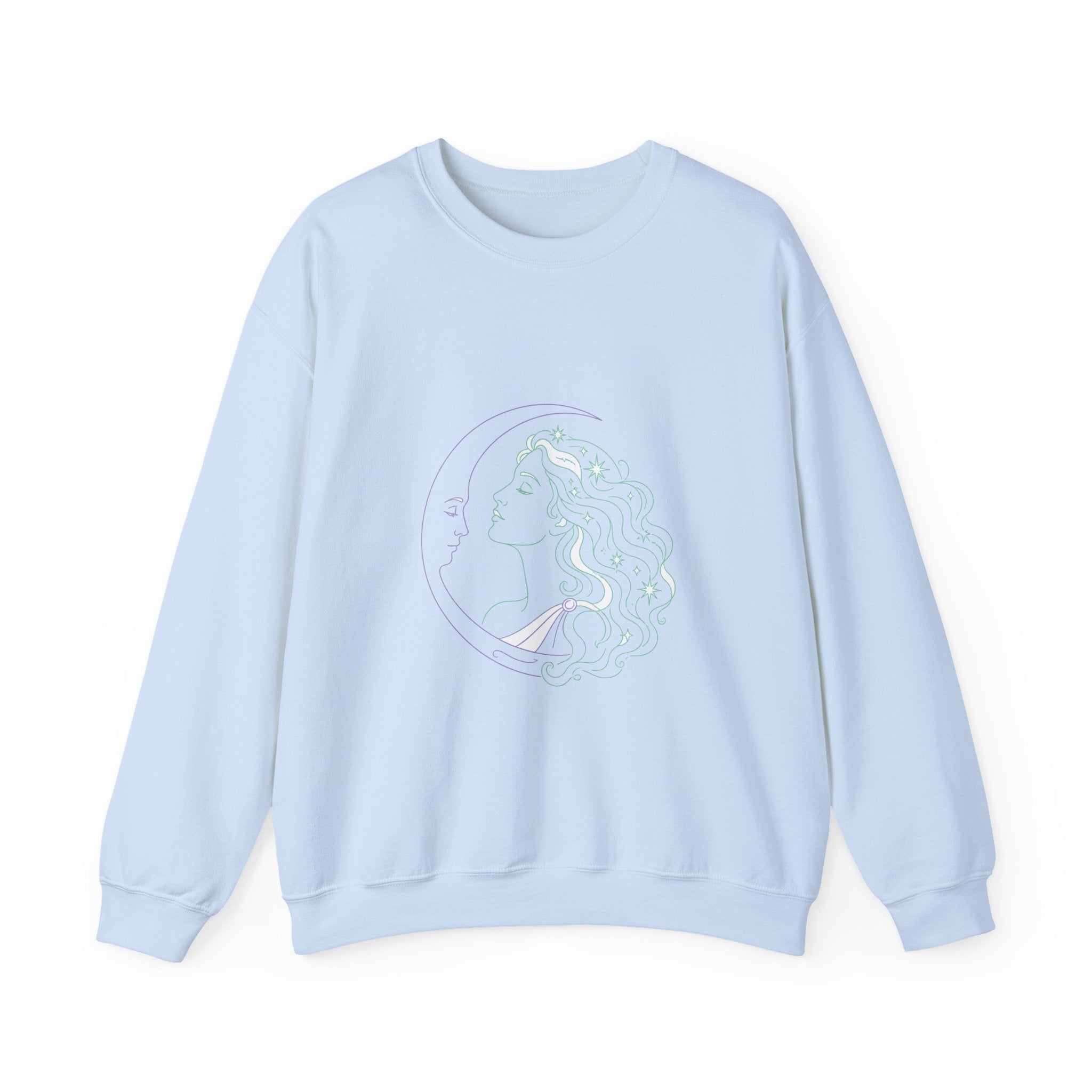 Matching Couple Sweatshirt - Helios & Selene Matching Couple Premium Fleece Sweatshirt Minimalist Art His Hers Christmas Gift - Design B