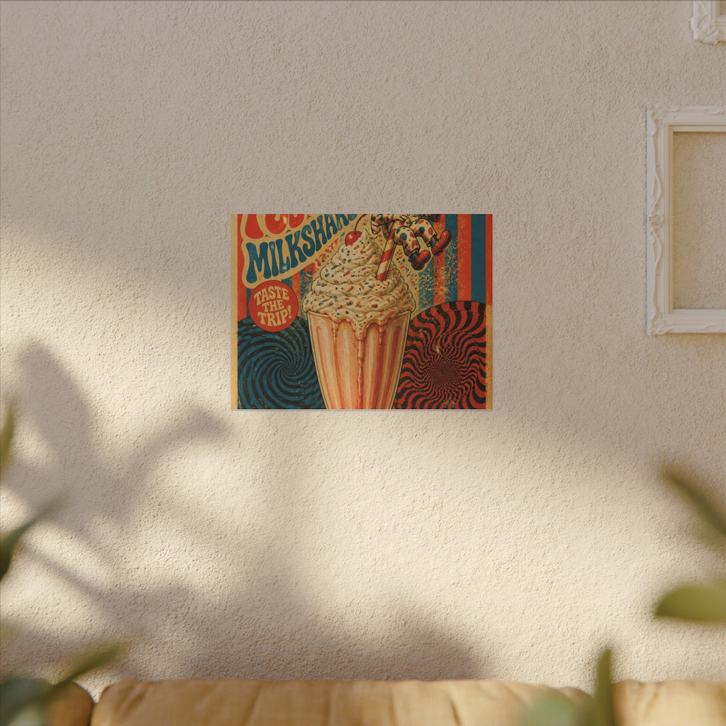 Milkshake Slide Clown Wall Art Canvas 24×36 Psychedelic Dining Room Decor Maximalist Print