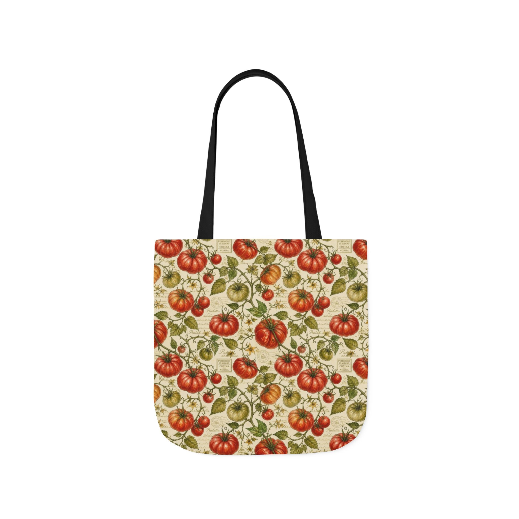 Heritage Tomatoes Canvas Tote Bag Mediterranean Kitchen Watercolor Design Italian Cottagecore Gift