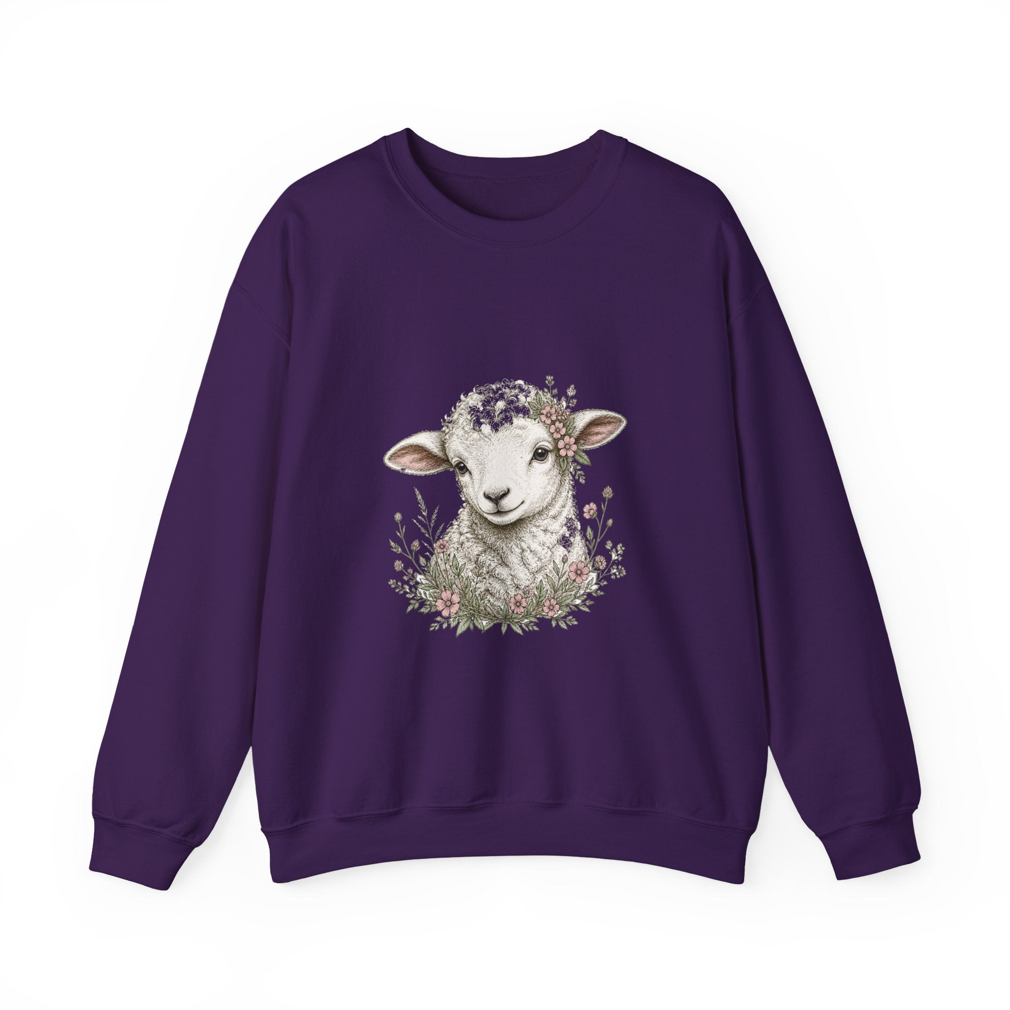 Matching Couple Sweatshirt - Lion & Lamb Matching Couple Premium Fleece Sweatshirt Hand-Drawn Art His Hers Anniversary Gift - Design B