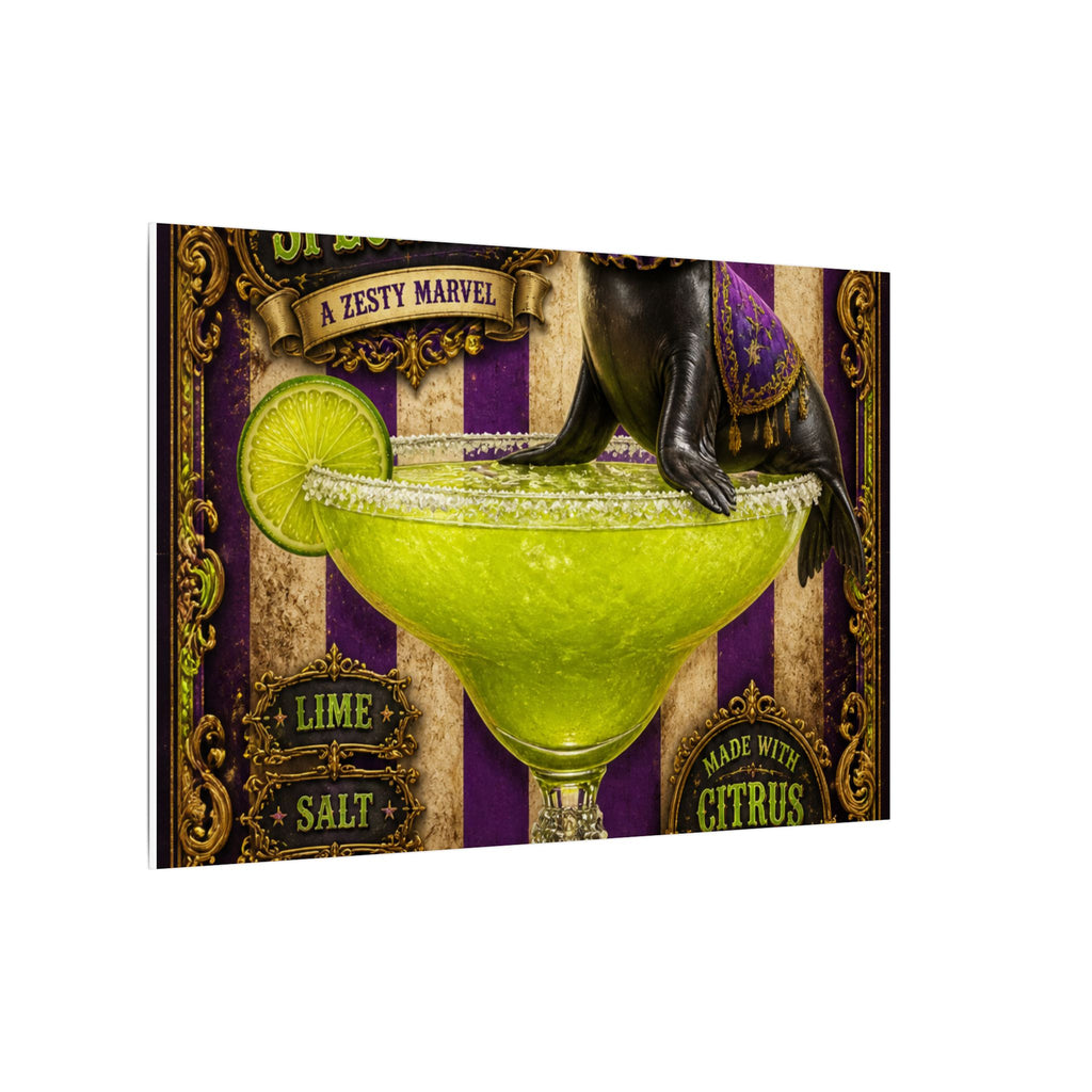 Margarita Balancing Seal Wall Art Canvas 16×20 Baroque Home Office Decor Maximalist Print