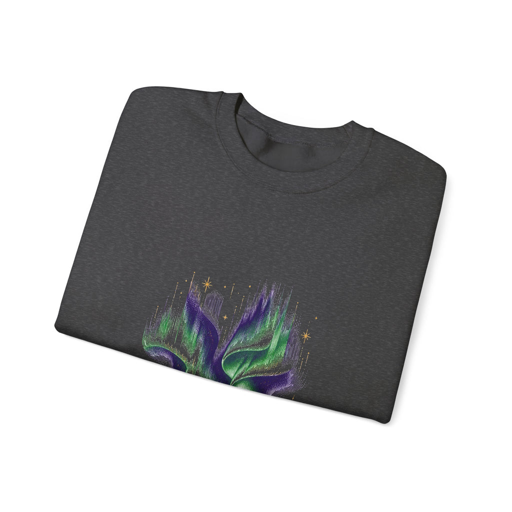Matching Couple Sweatshirt - Aurora & Southern Cross Matching Couple Premium Fleece Sweatshirt Hand-Drawn Art His Hers Anniversary Gift - Design A