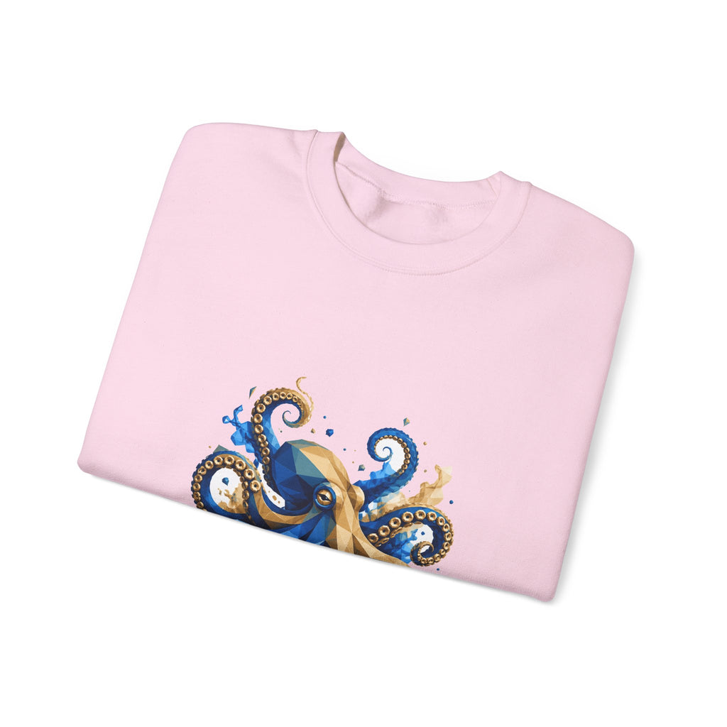 Matching Couple Sweatshirt - Octopus & Jellyfish Matching Couple Premium Fleece Sweatshirt Geometric Art His Hers Love Gift - Design A