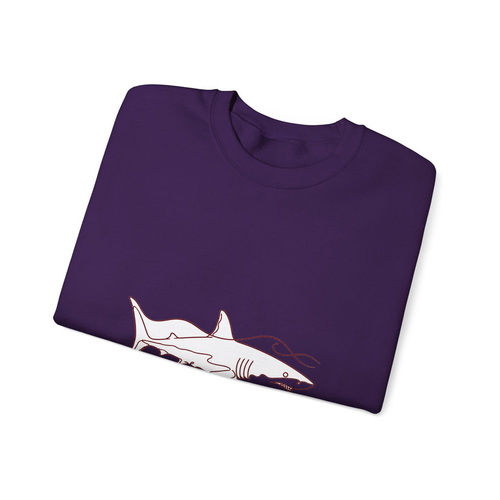 Matching Couple Sweatshirt - Shark & Dolphin Matching Couple Comfort Colors Crew Minimalist Art His Hers Christmas Gift - Design A