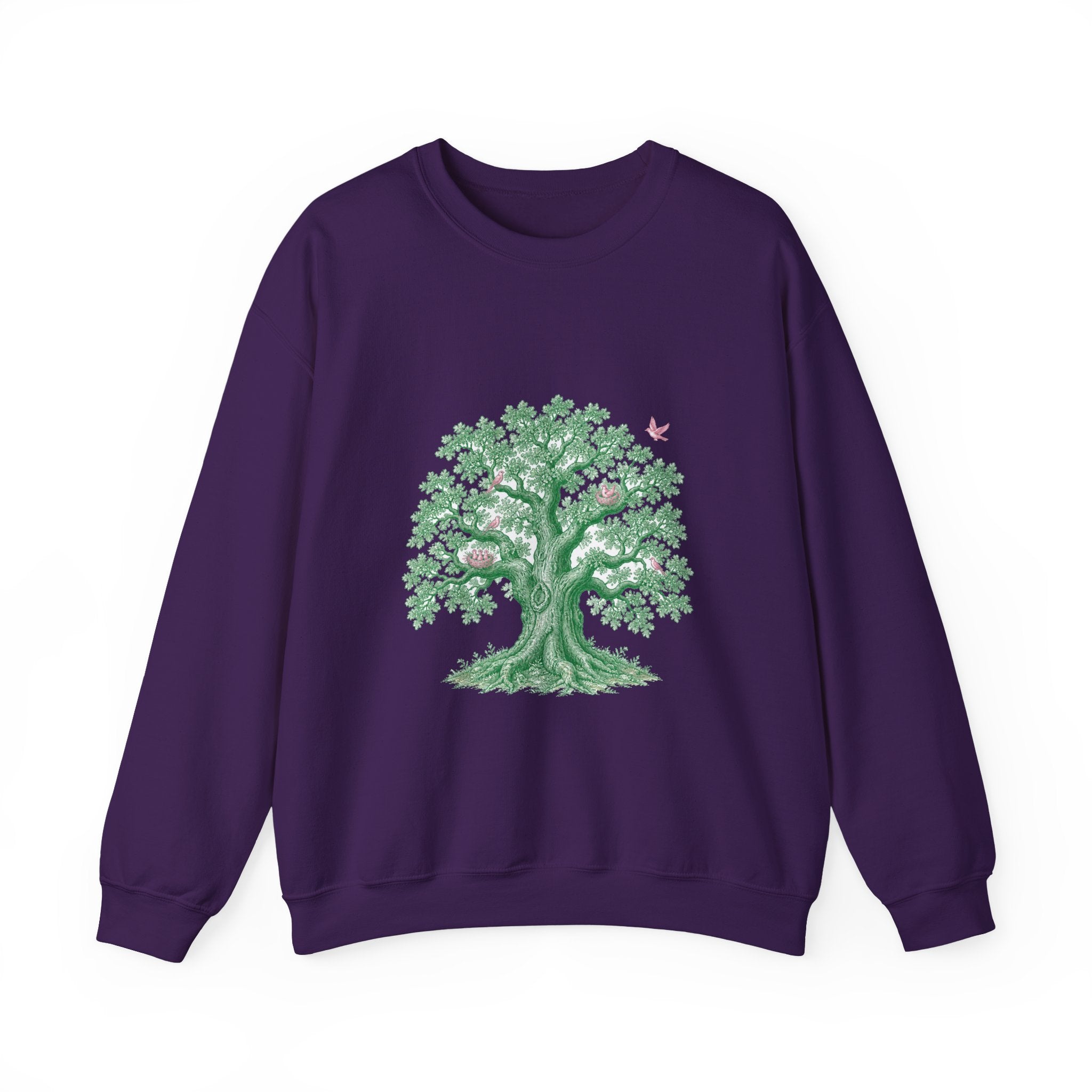 Matching Couple Sweatshirt - Ancient Oak & Deep Roots Matching Couple Crewneck Sweatshirt Vintage Art His Hers Wedding Gift - Design A