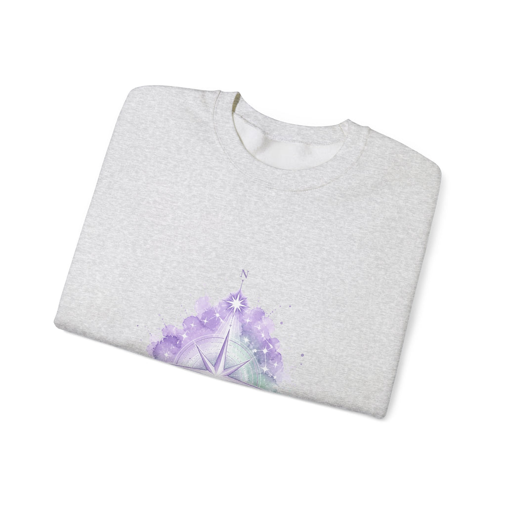 Matching Couple Sweatshirt - Shooting Star & North Star Matching Couple Crewneck Sweatshirt Watercolor Art His Hers Engagement Gift - Design B
