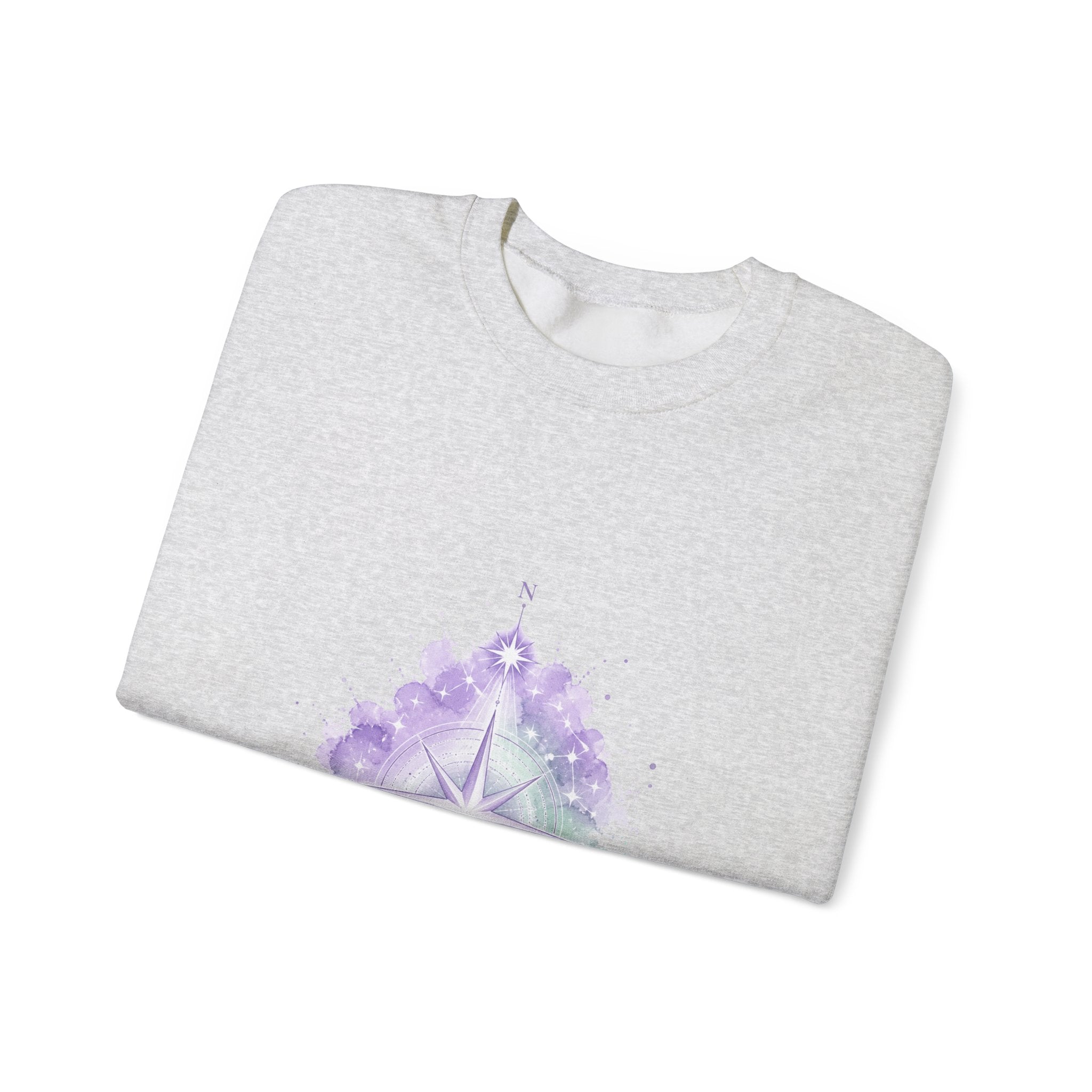 Matching Couple Sweatshirt - Shooting Star & North Star Matching Couple Crewneck Sweatshirt Watercolor Art His Hers Engagement Gift - Design B