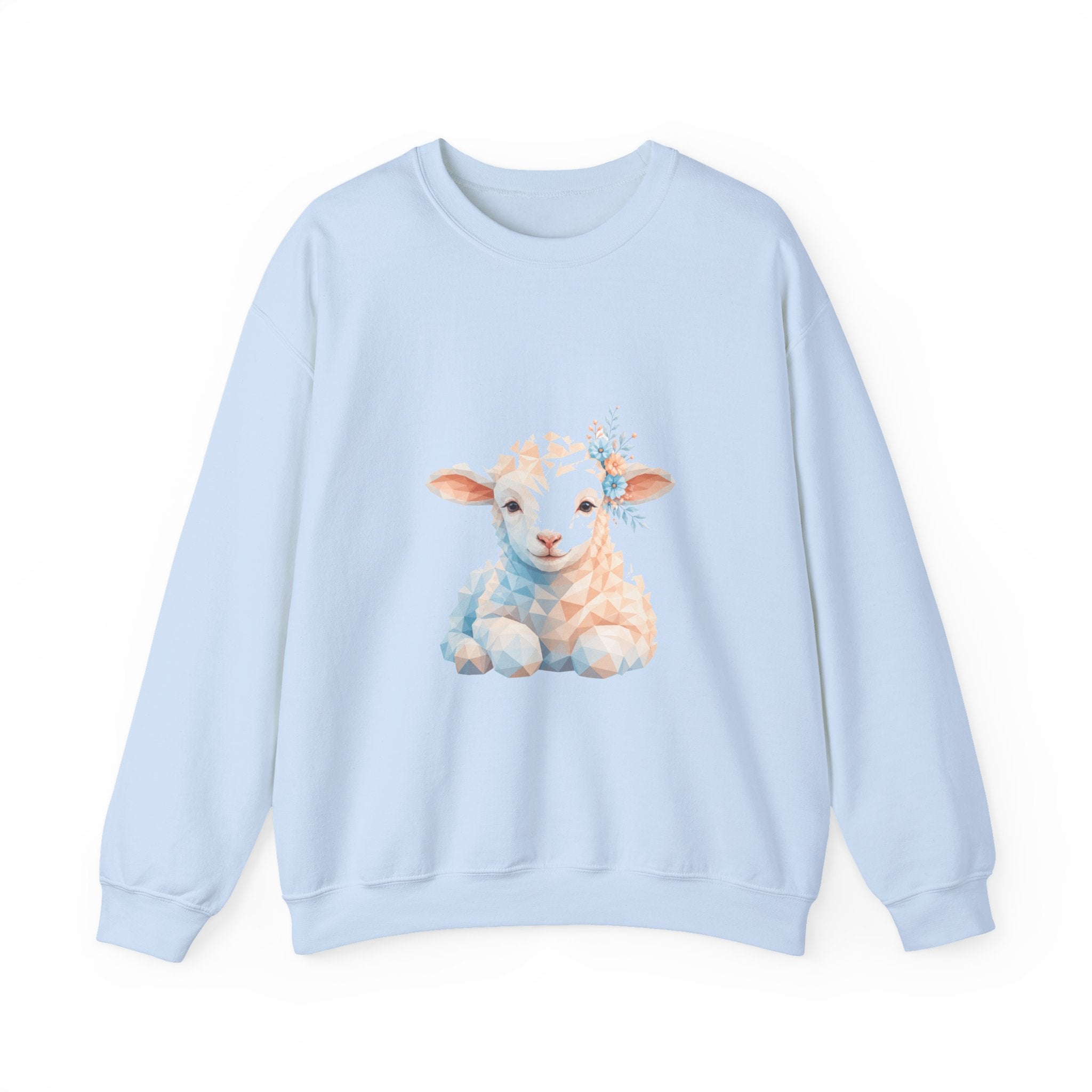Matching Couple Sweatshirt - Lion & Lamb Matching Couple Premium Fleece Sweatshirt Geometric Art His Hers Love Gift - Design B